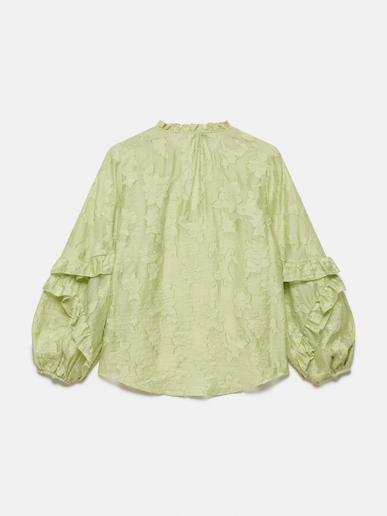 Jacquard Ruffle Blouse
