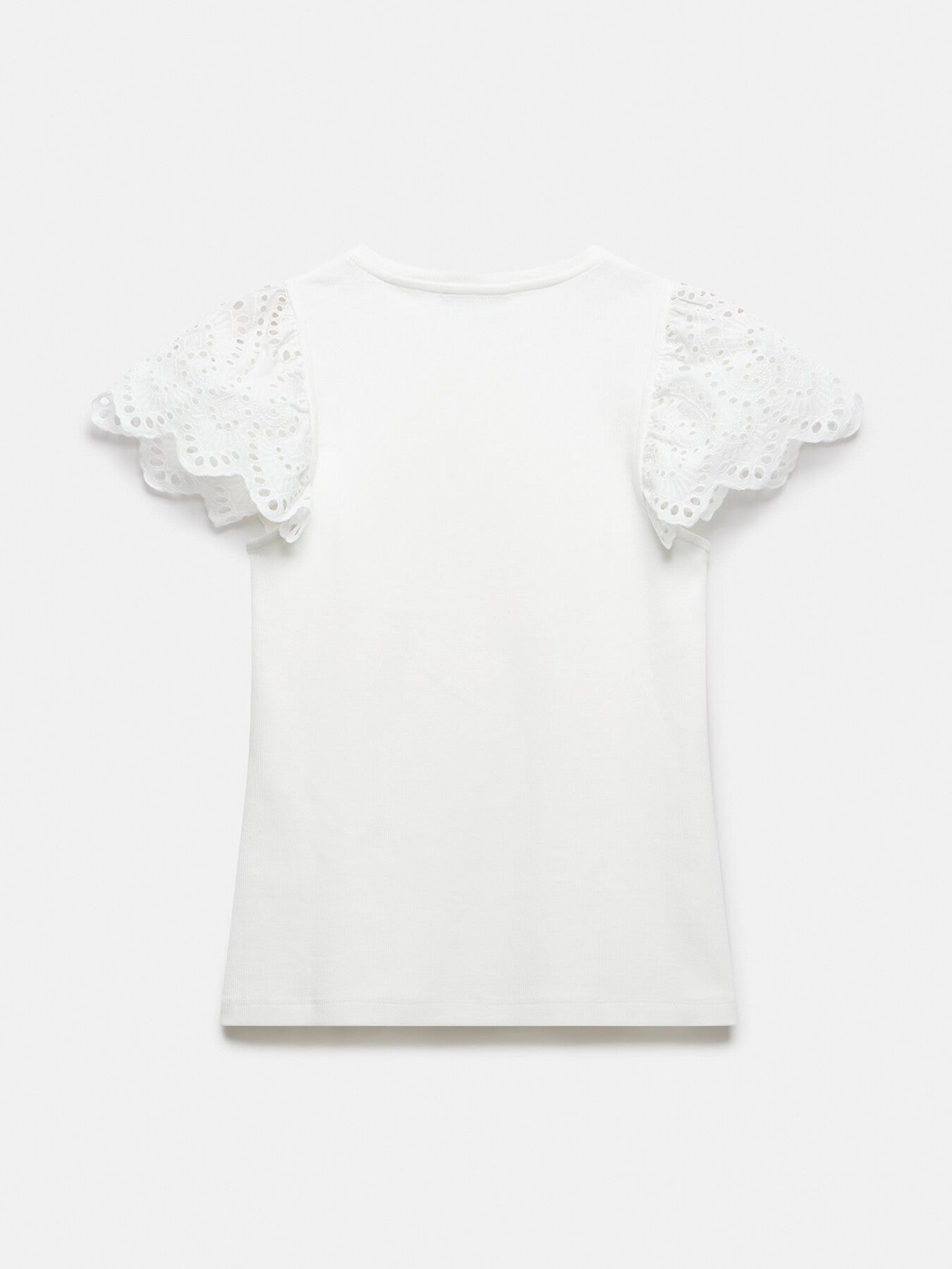 White Broderie Sleeve Top