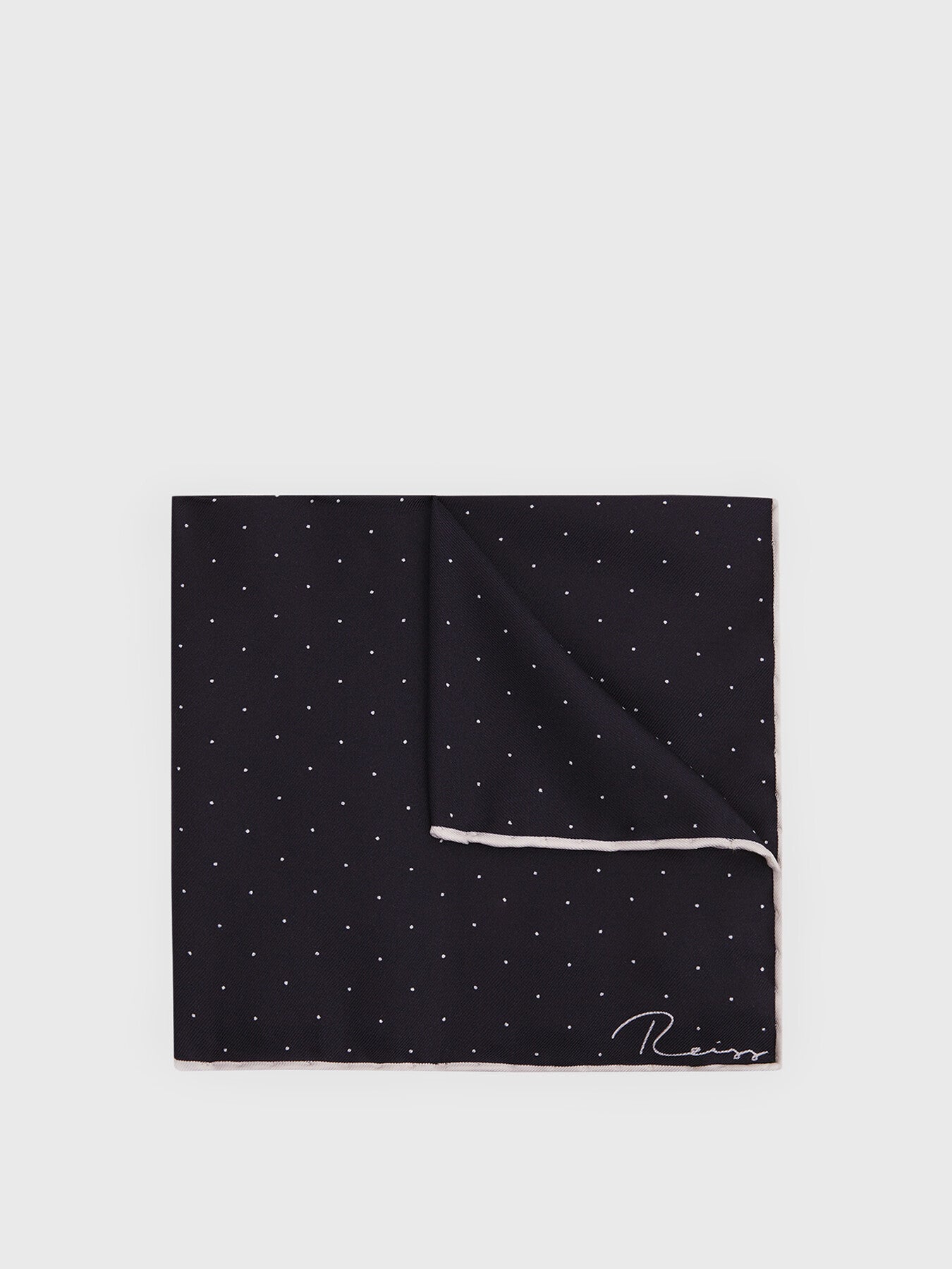 Navy BlueLiam Polka Dot Silk Pocket Square