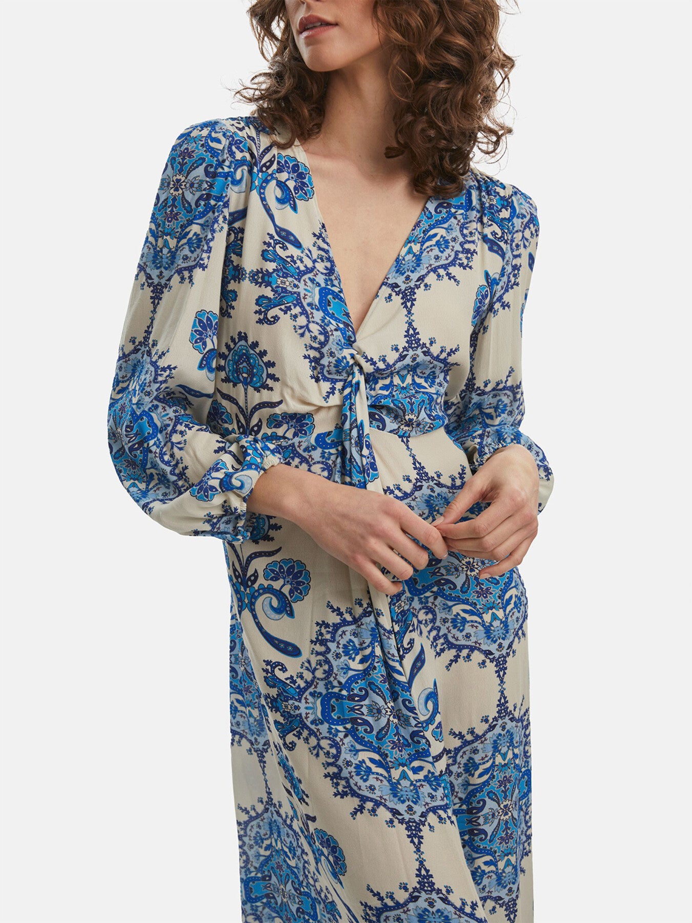 Printed Knot Midi Dess