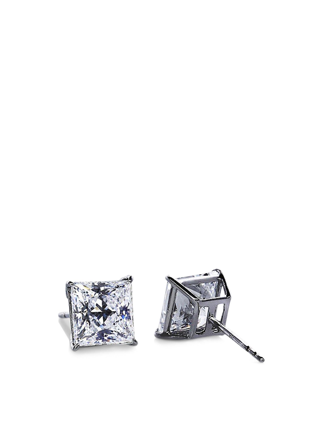 Elegant Princess Cut Stud Earrings