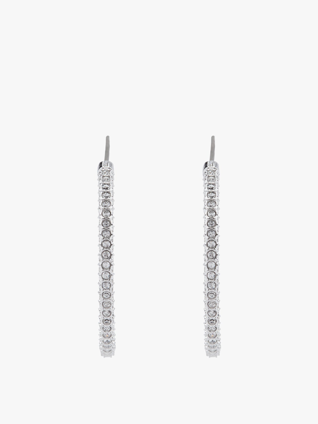 Stone Hooped Pierced Earrings