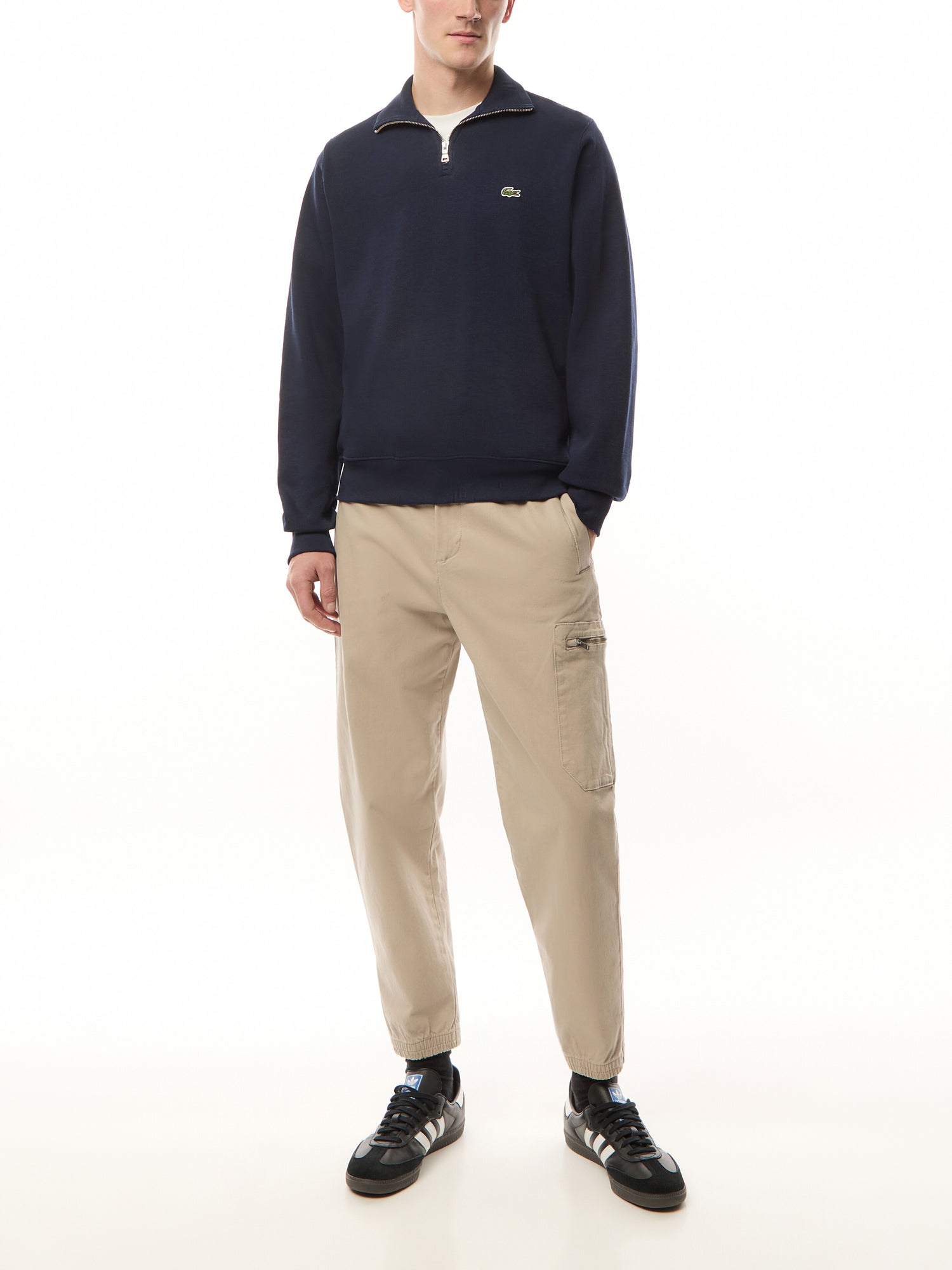 Zip Collar Cotton Sweatshirt