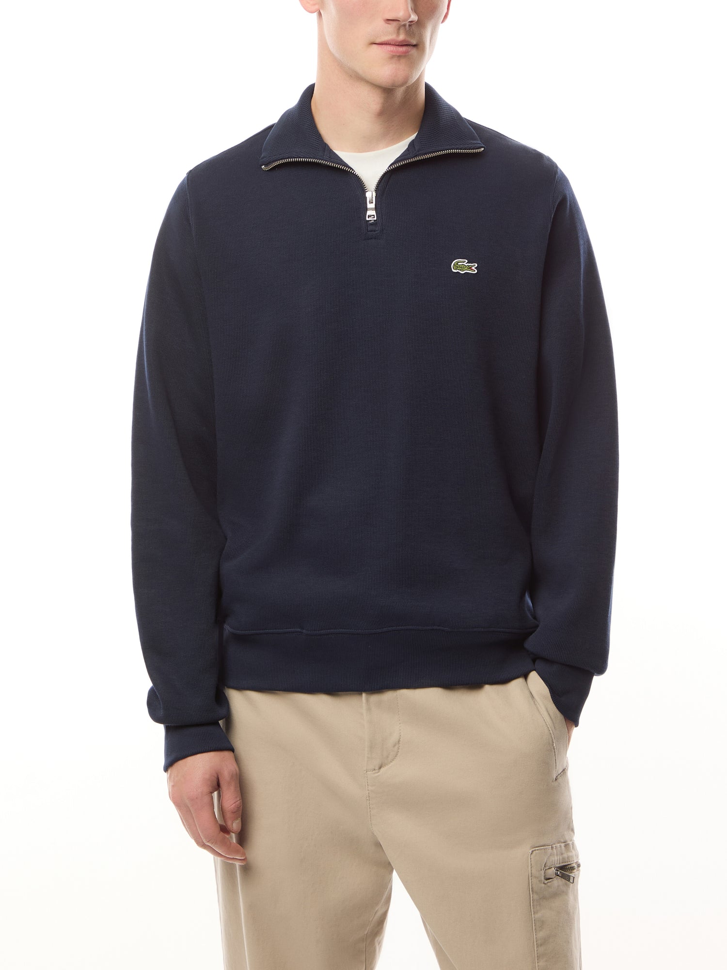Zip Collar Cotton Sweatshirt