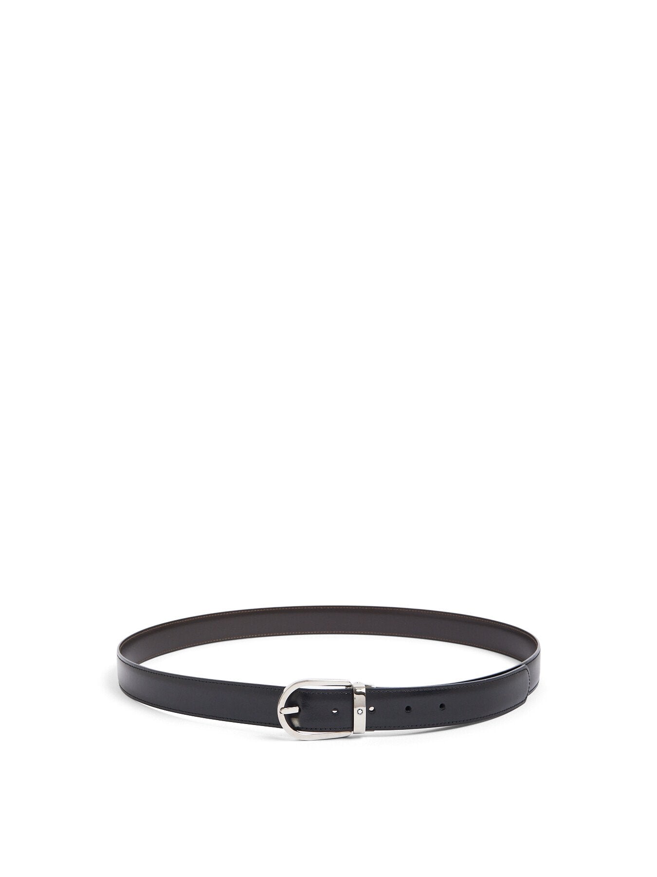 Horseshoe Shiny Palladium Finish Pin Buckle Belt
