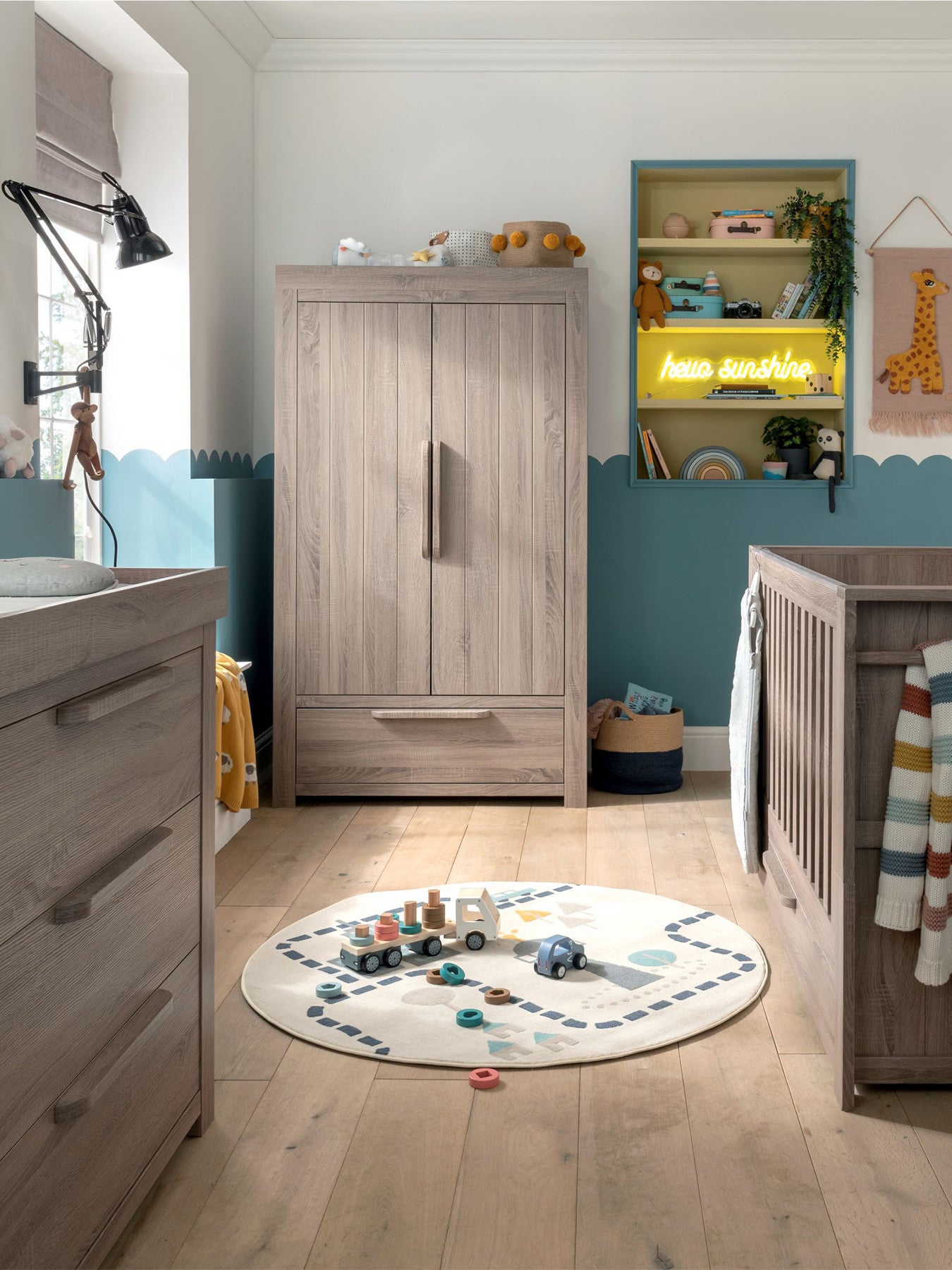 Frankin Cot Bed, Dresser & Wardrobe