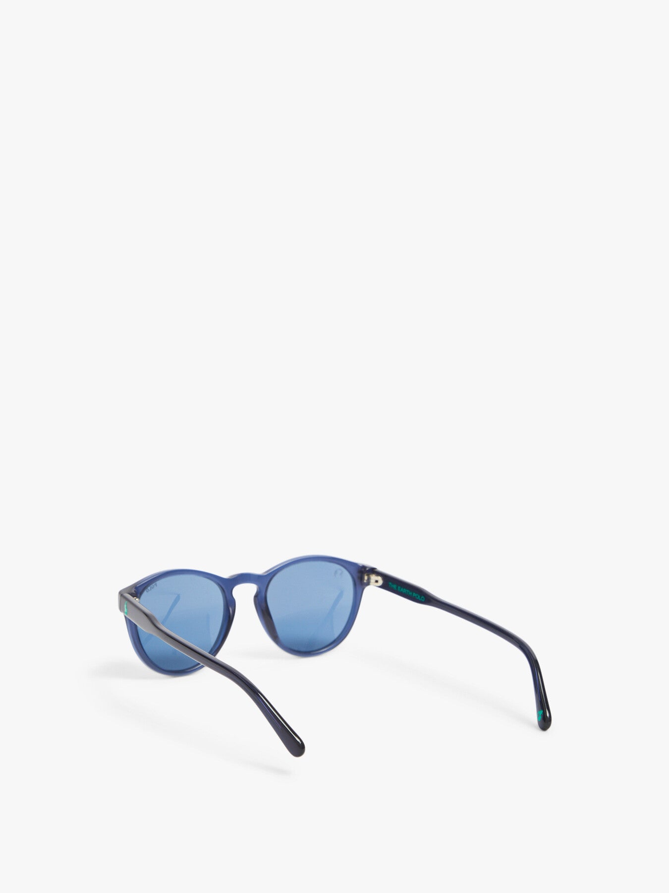 Round Sunglasses Shiny Transparent BlueDark Blue