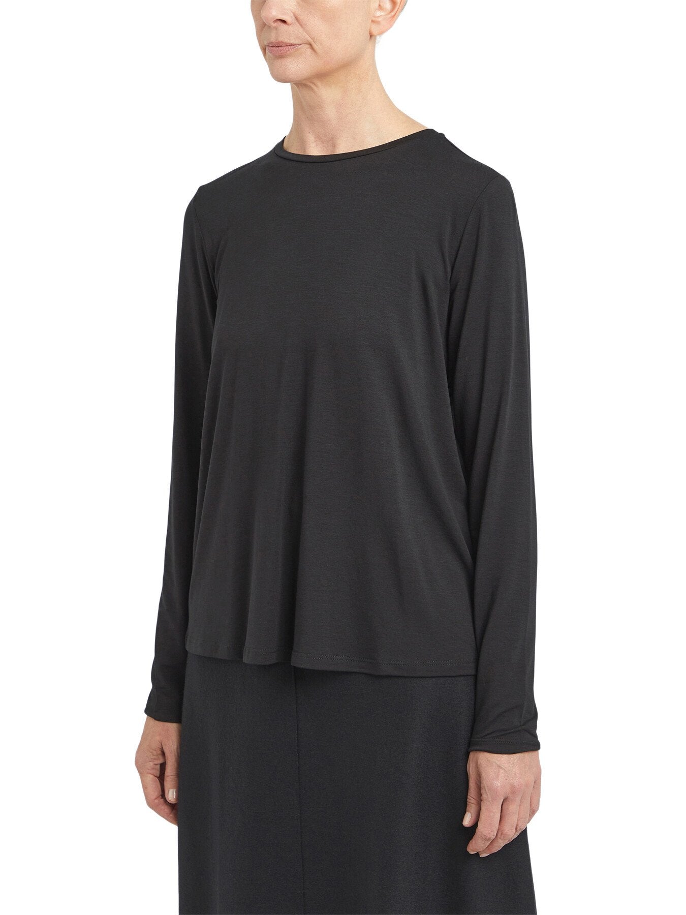 Fine Stretch Jersey Crew Neck Top