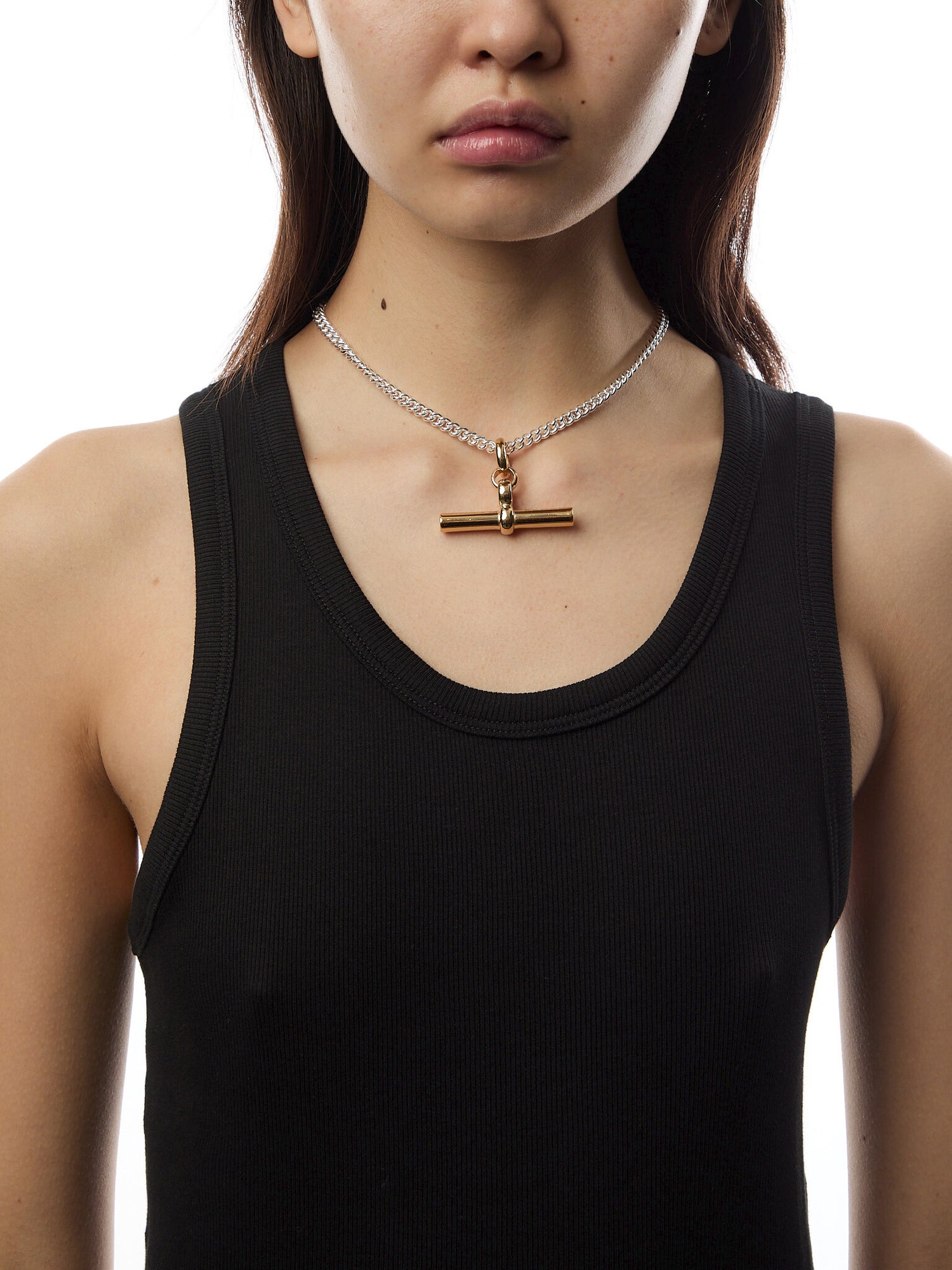 Giant T-Bar on Curb Chain Necklace