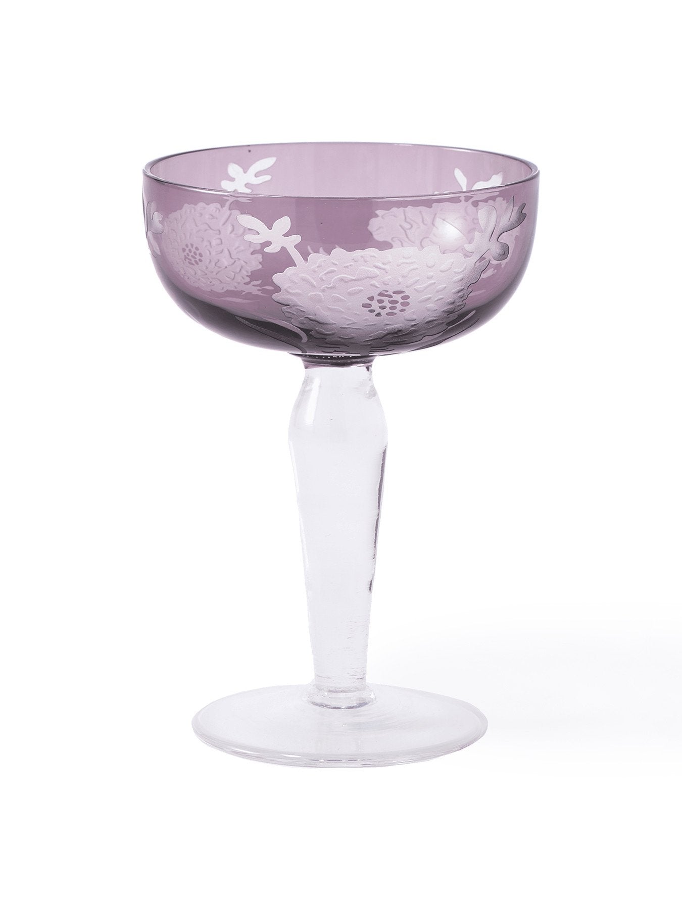 Multicolour Peony Coupe Glasses