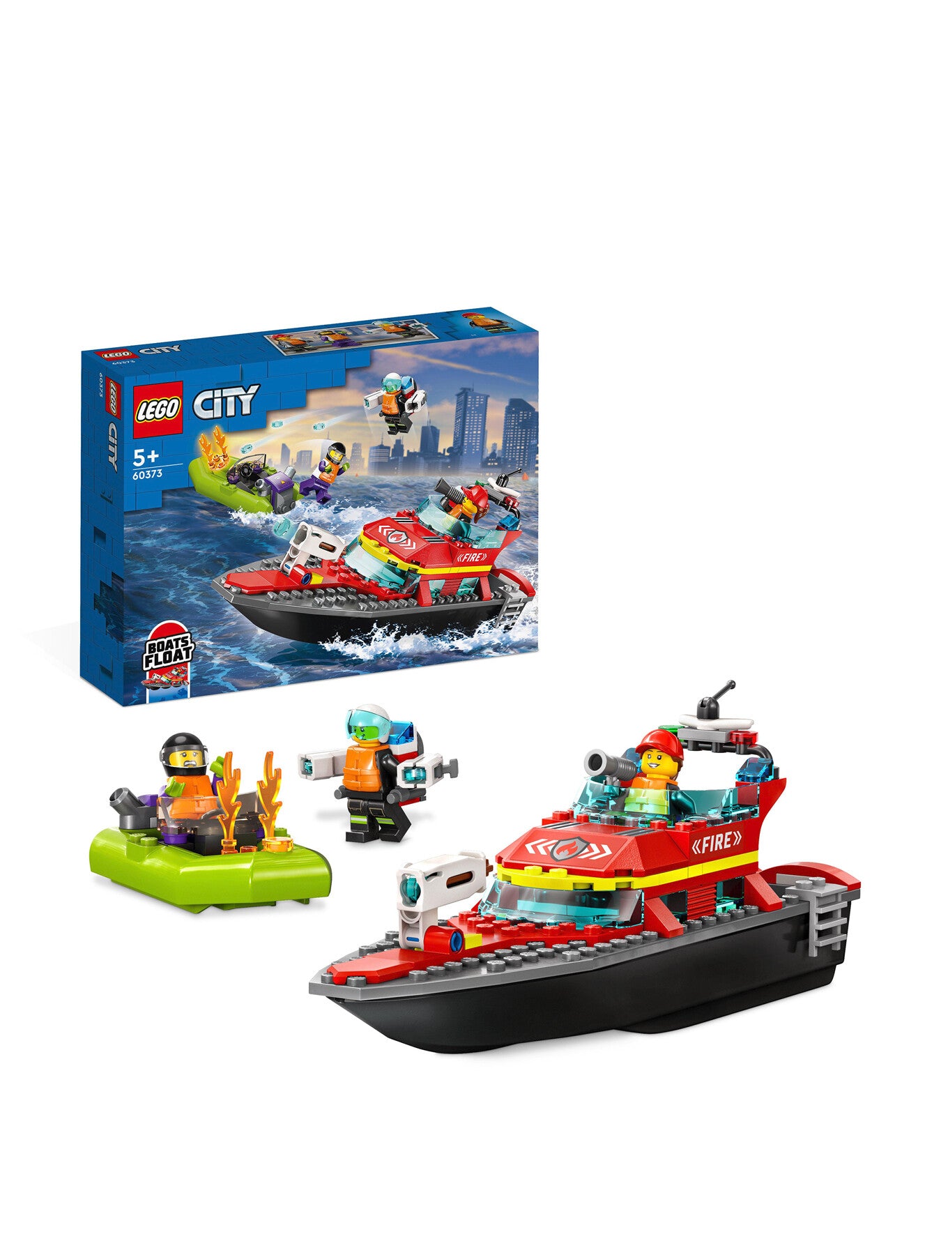 City Fire Rescue Boat Toy Building Set 60373