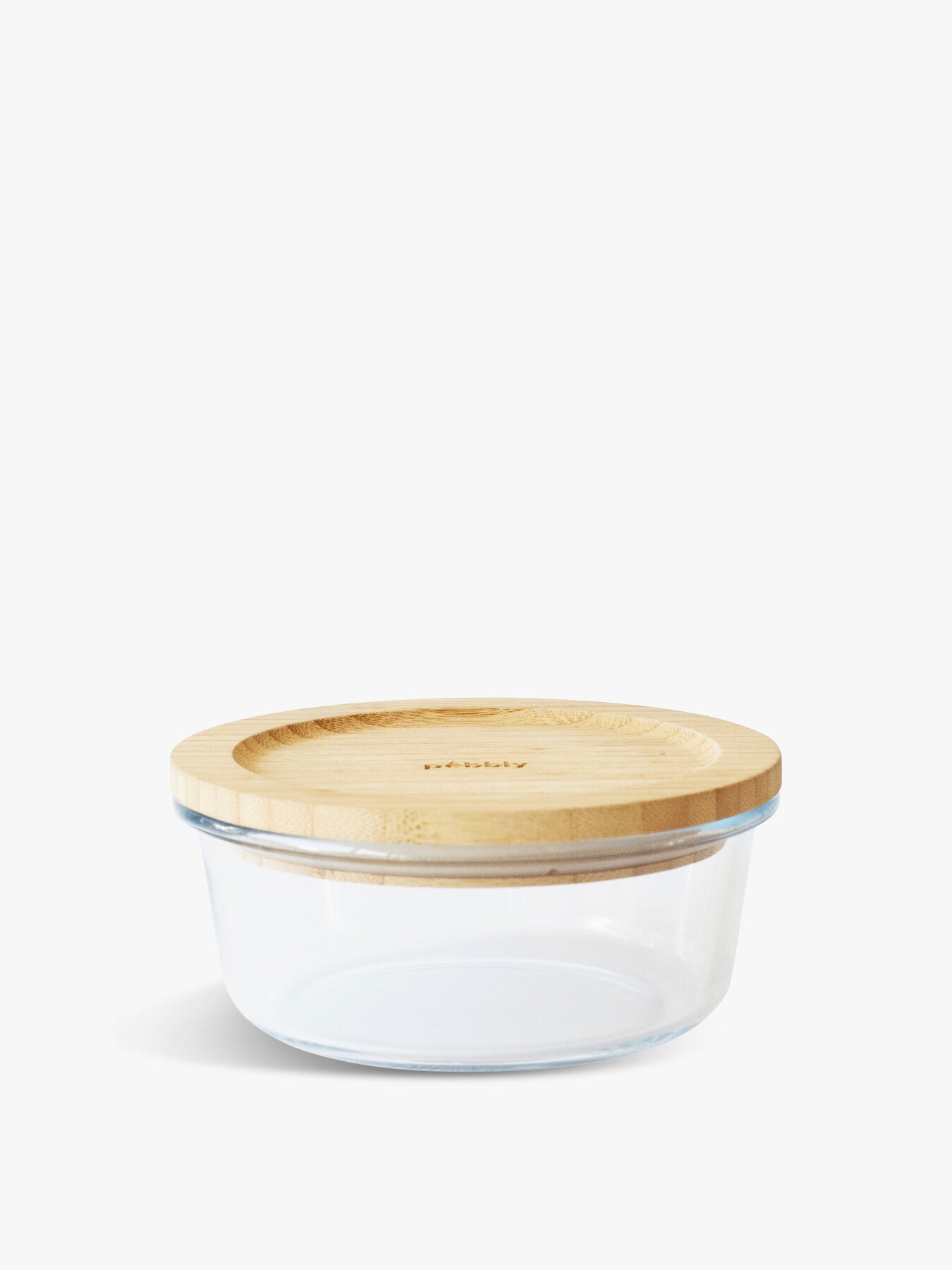 Round Glass Food Storage Container with Bamboo Lid 620ml