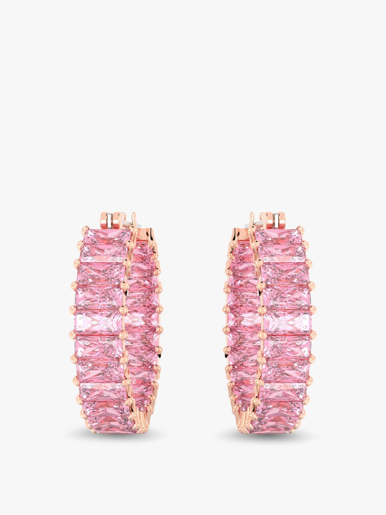 Matrix Hoop Earrings Baguette Cut