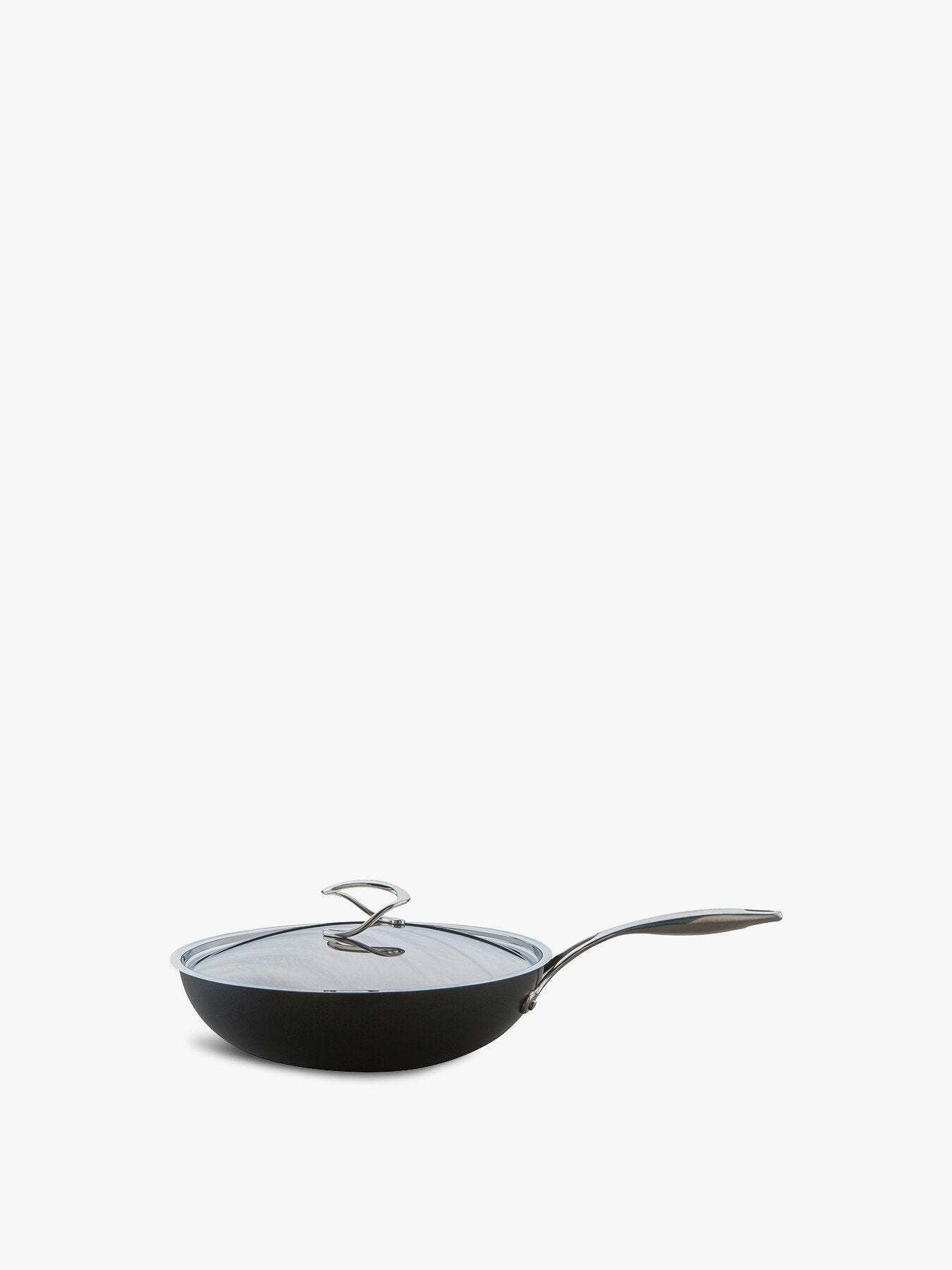 Style Hard Anodised Stirfry Wok and Lid