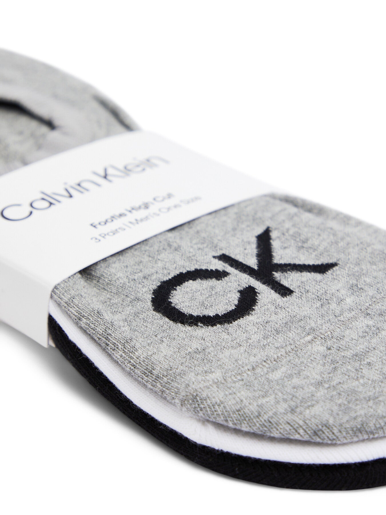 Ck Men Footie High Cut 3P Logo