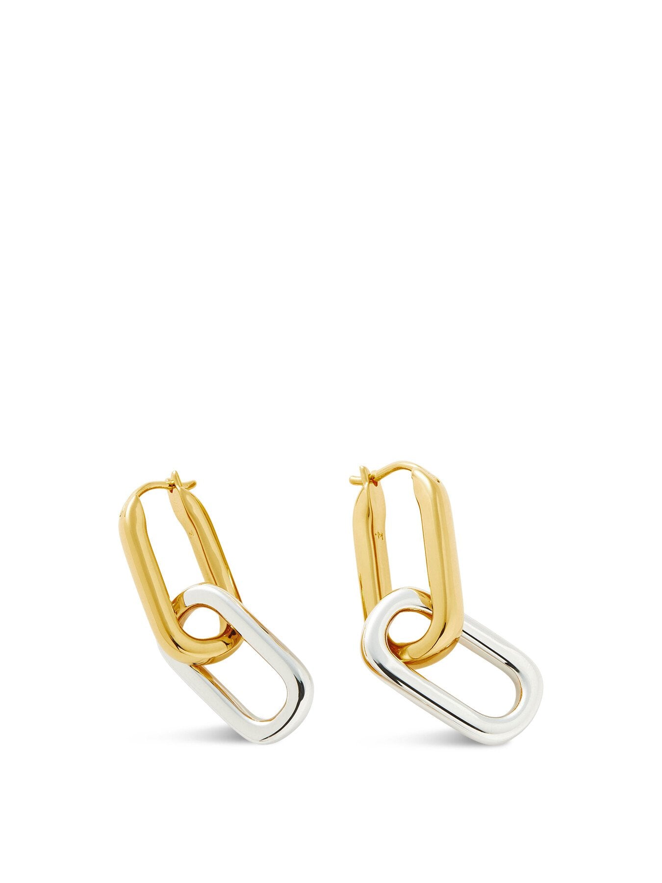 Silver and Gold Mix Link Earrings