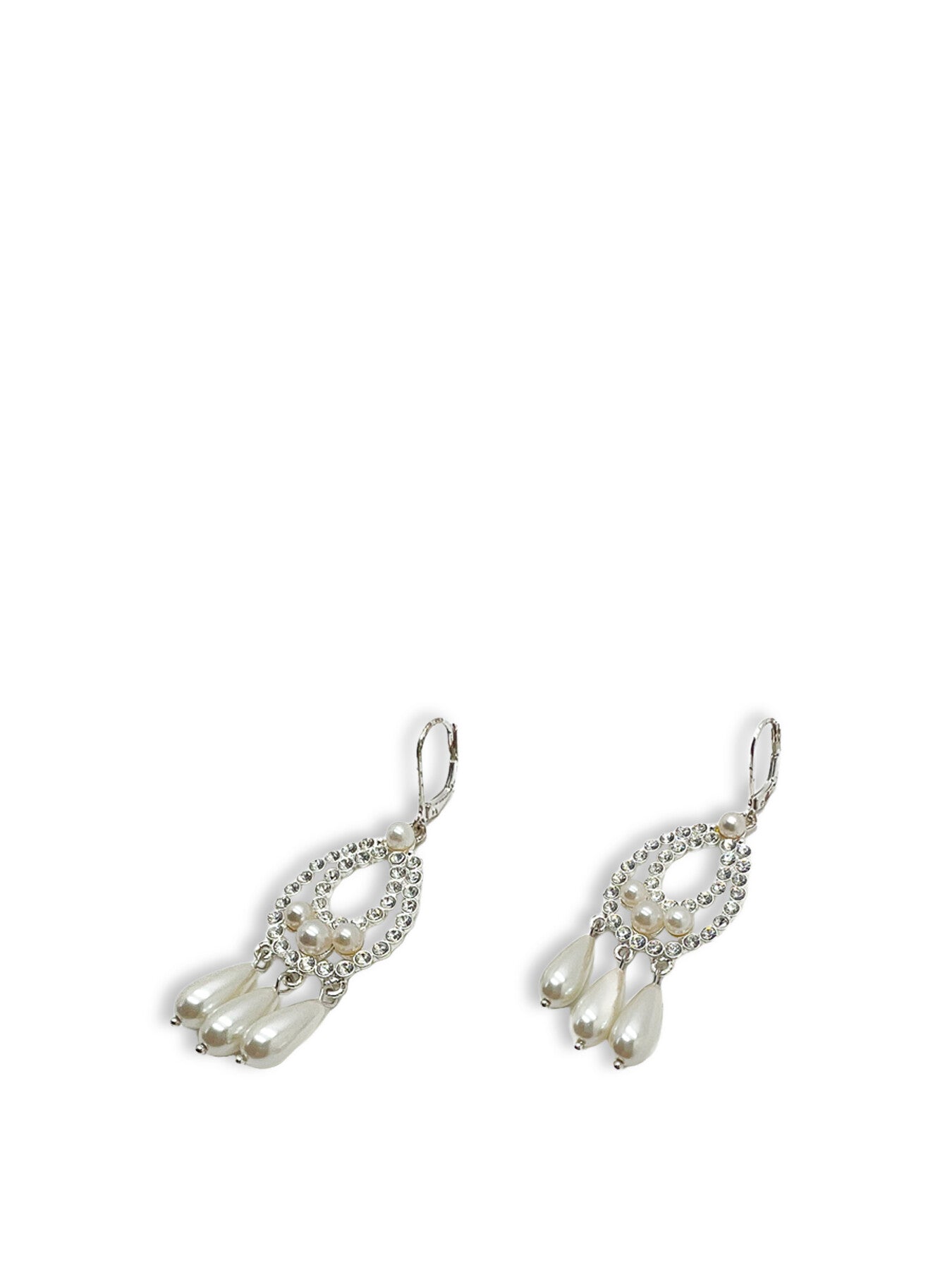 Pre-Loved Givenchy Silver Pearl Open Hoop drop earrings