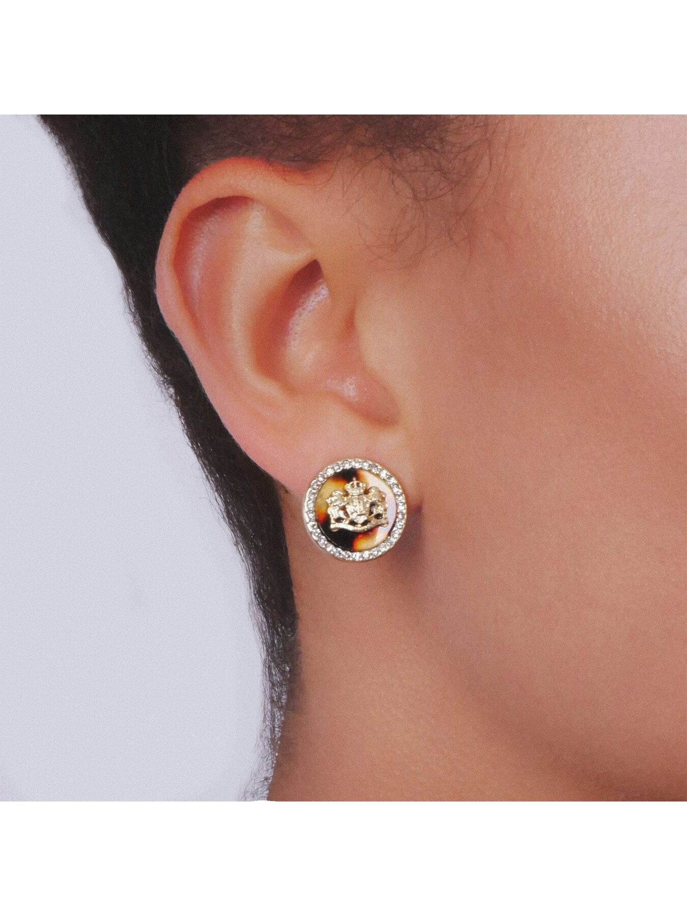 Lauren Ralph Lauren Tort Crest Stud Earrings