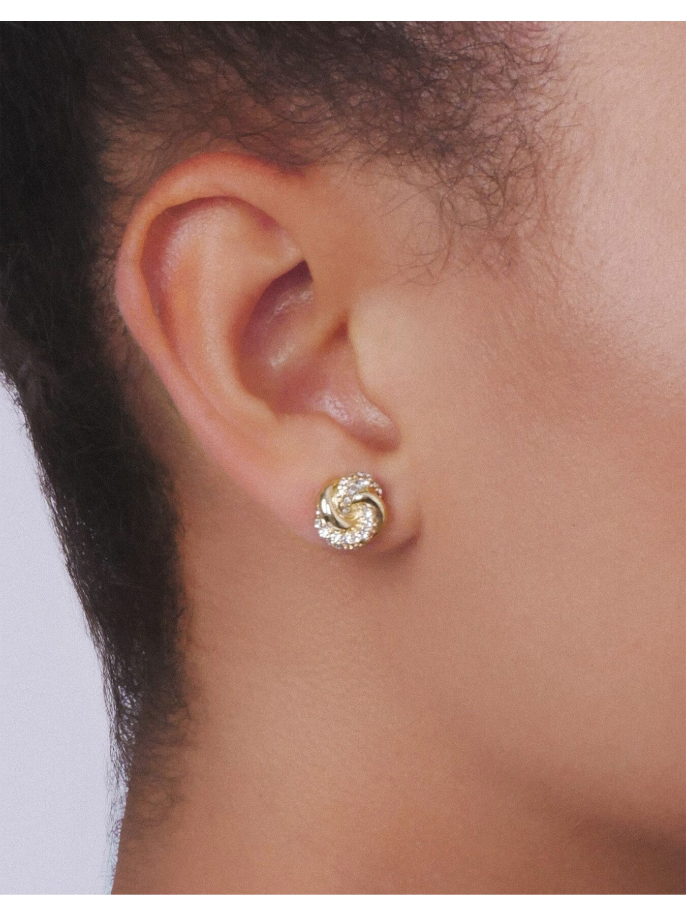 Lauren Ralph Lauren Pave Gold Knot Stud Earrings