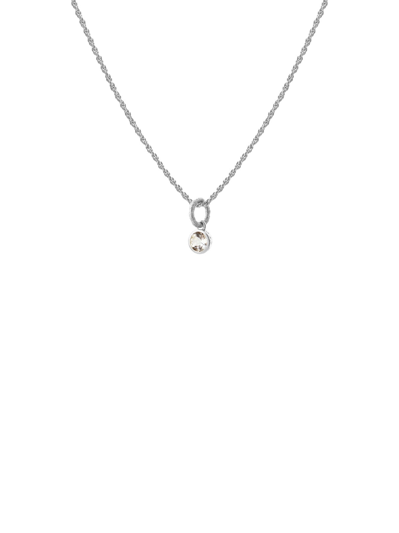 White Topaz Birthstone Necklace
