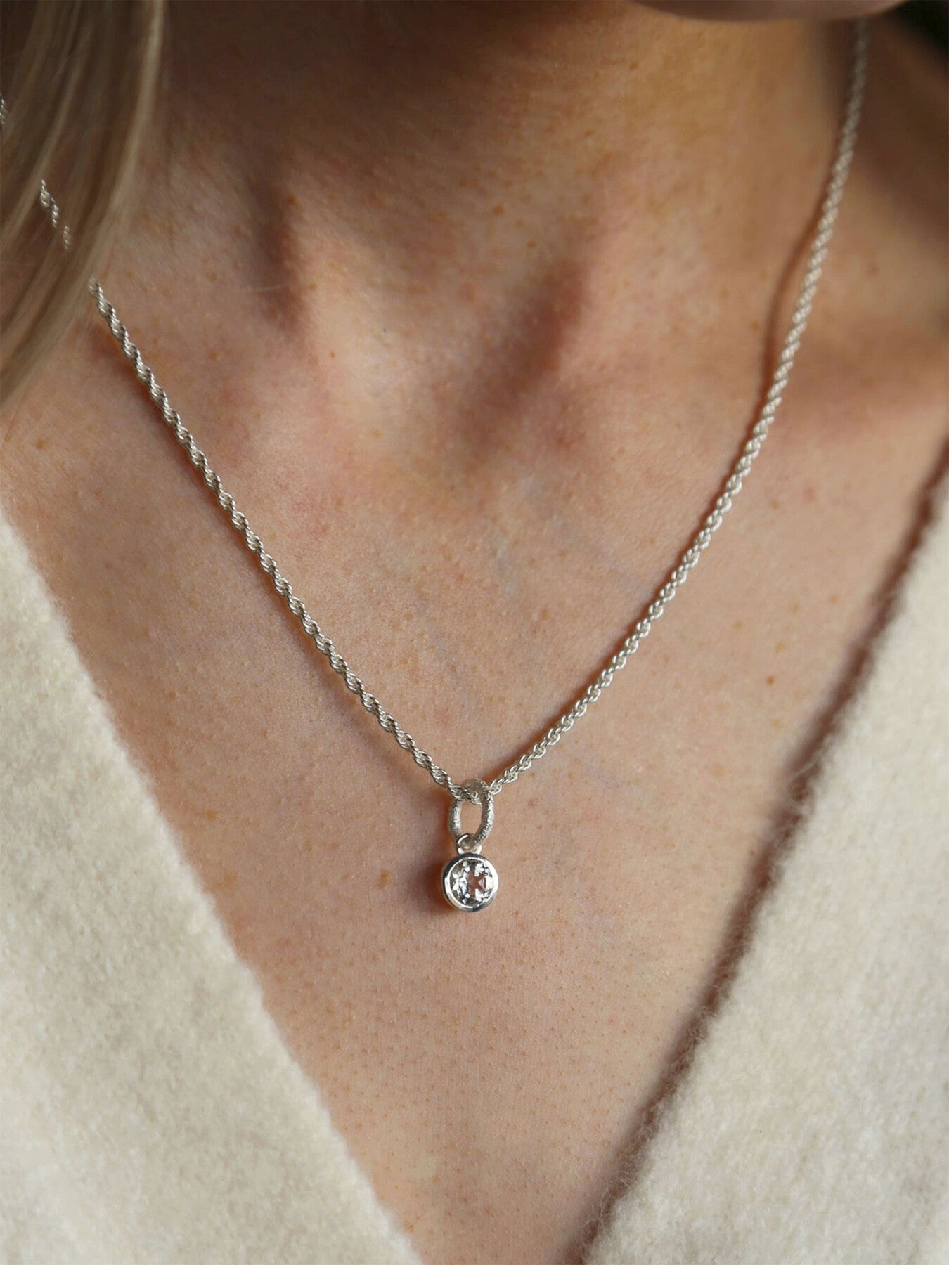 White Topaz Birthstone Necklace