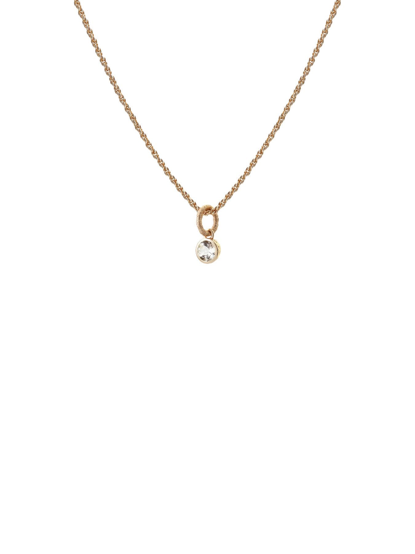 White Topaz Birthstone Necklace