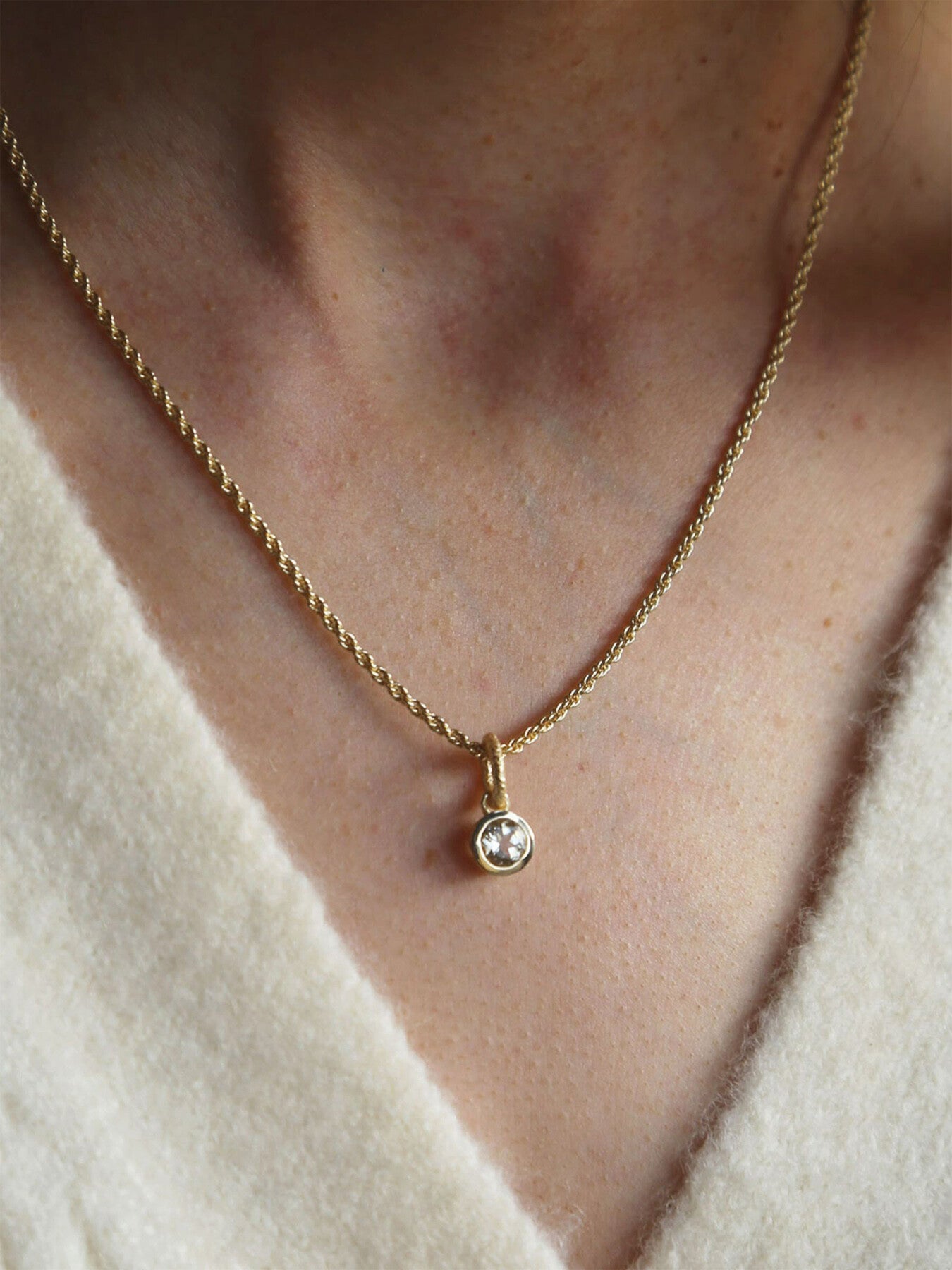 White Topaz Birthstone Necklace