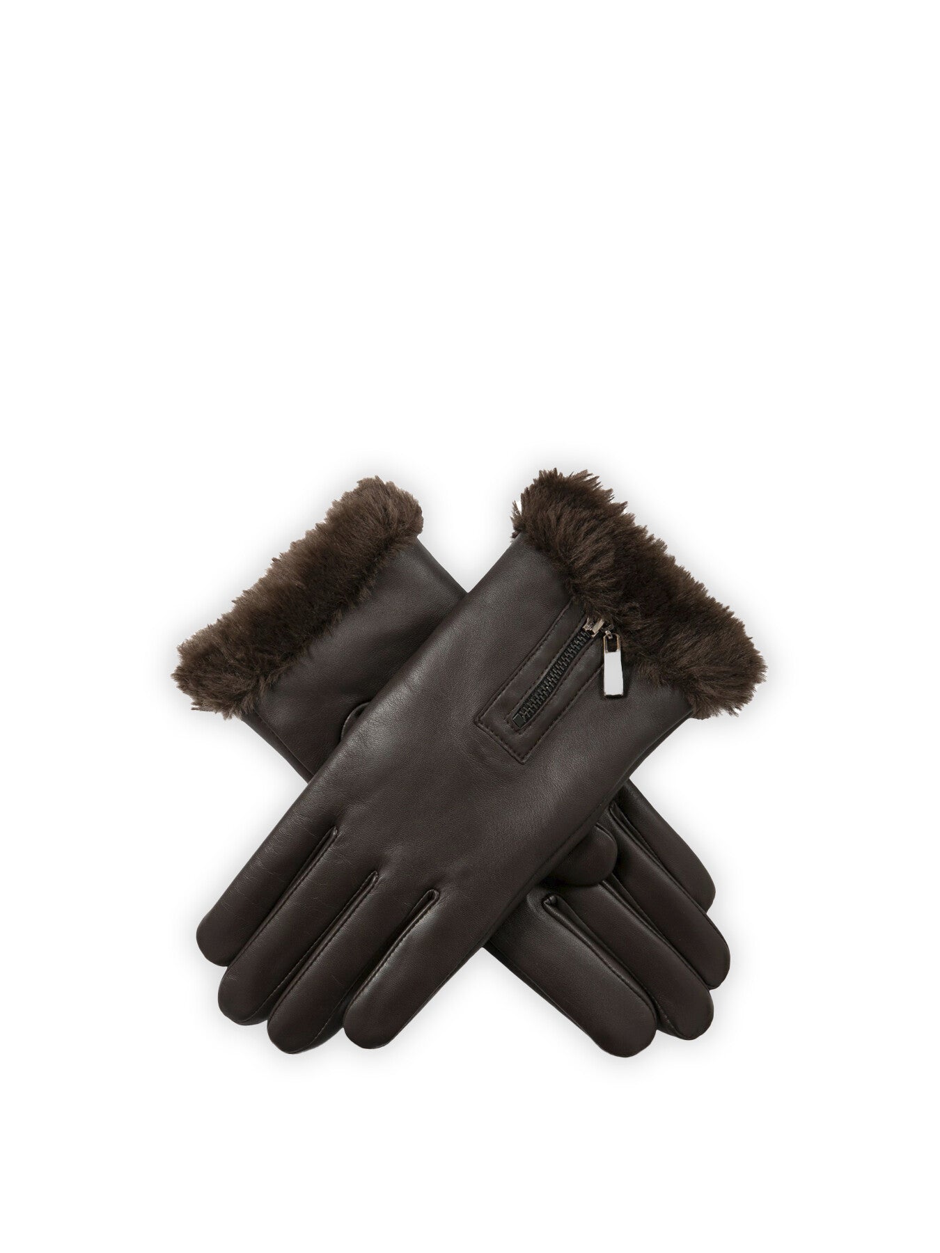 YASMIN Leather Glove with Decorative Zip