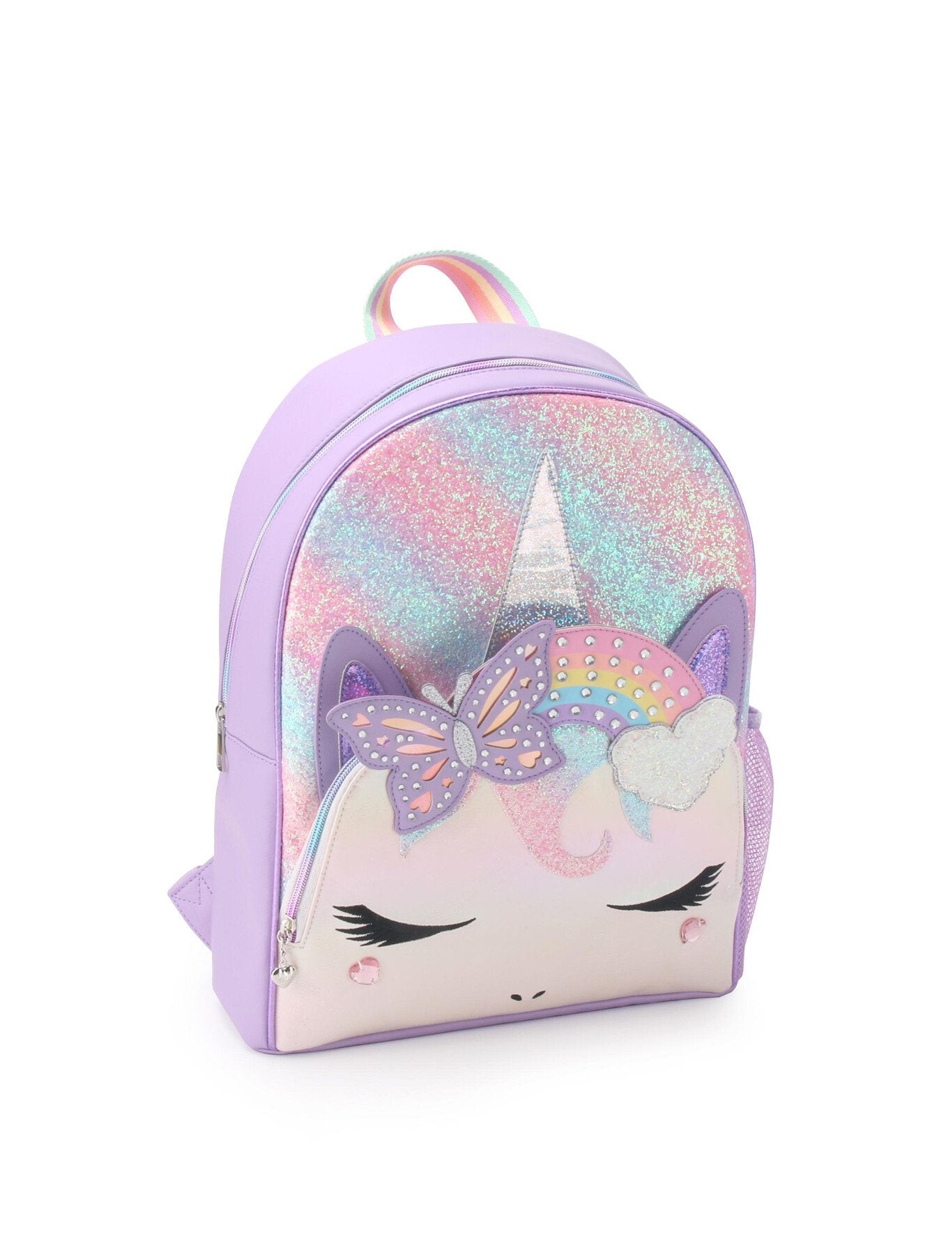 GWEN GLITTER BUTTERFLY RAINBOW CROWN LARGE BACKPACK