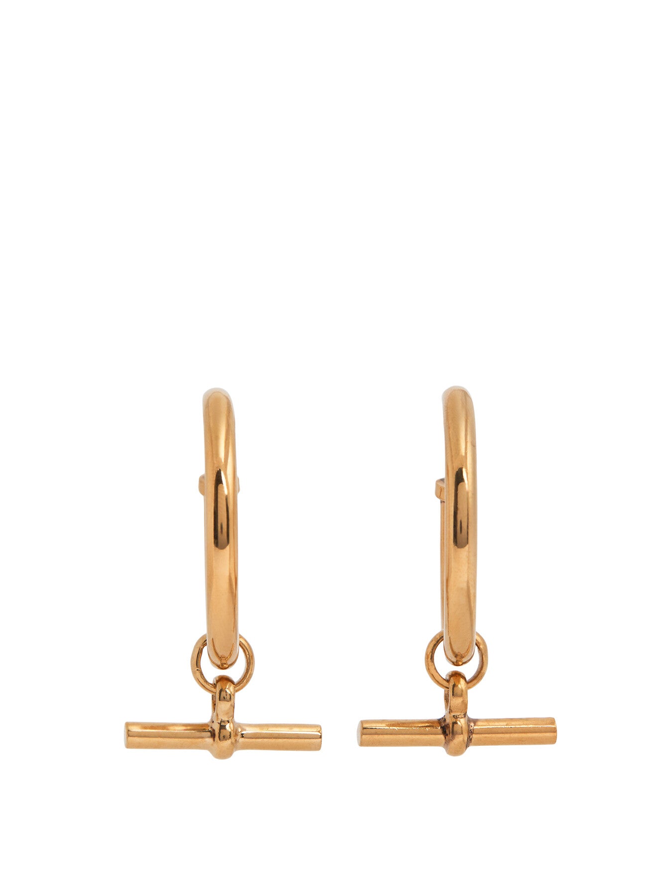 Giant Gold T-Bar Earrings