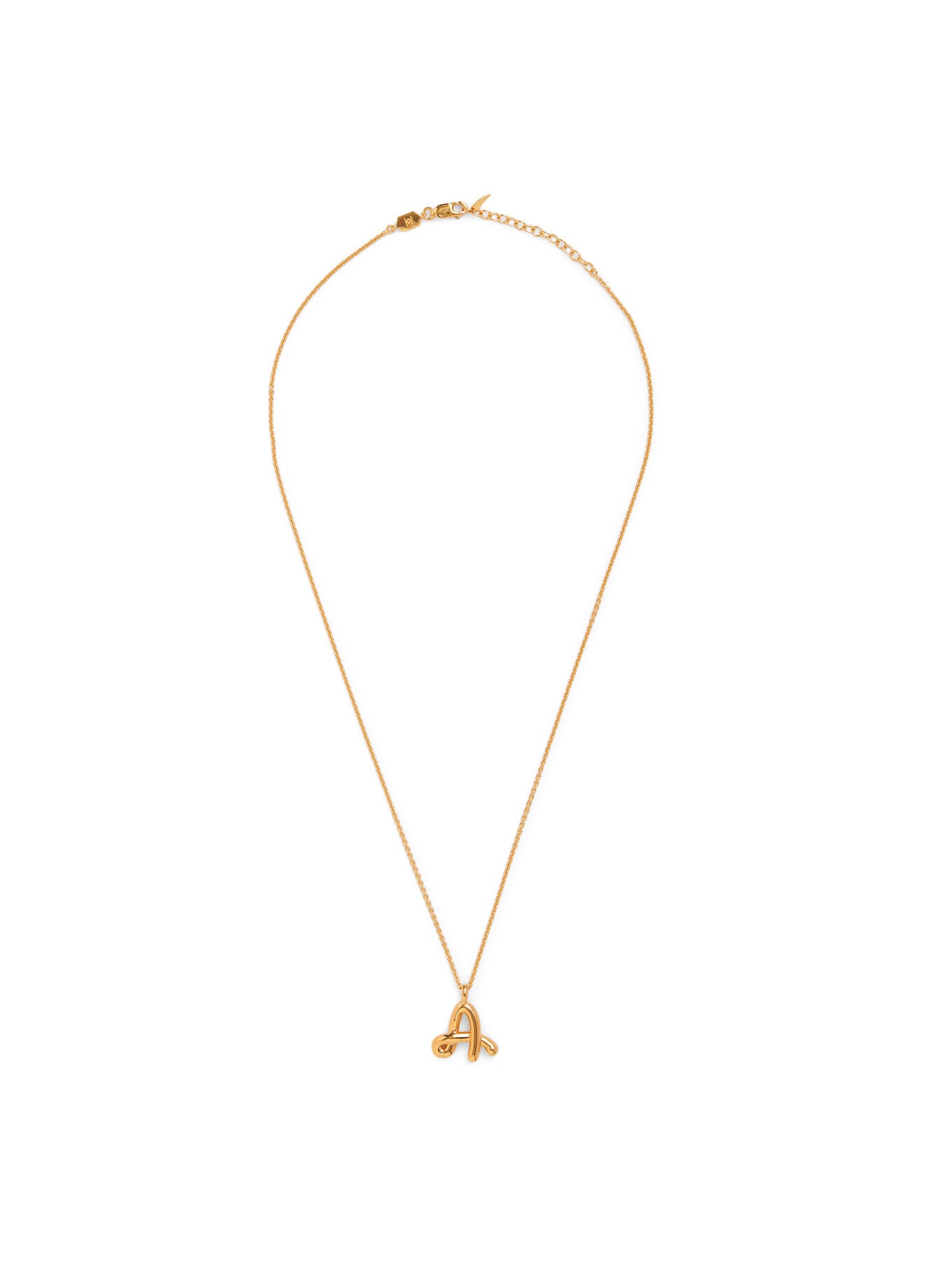 Curly Molten Initial A Pendant Necklace