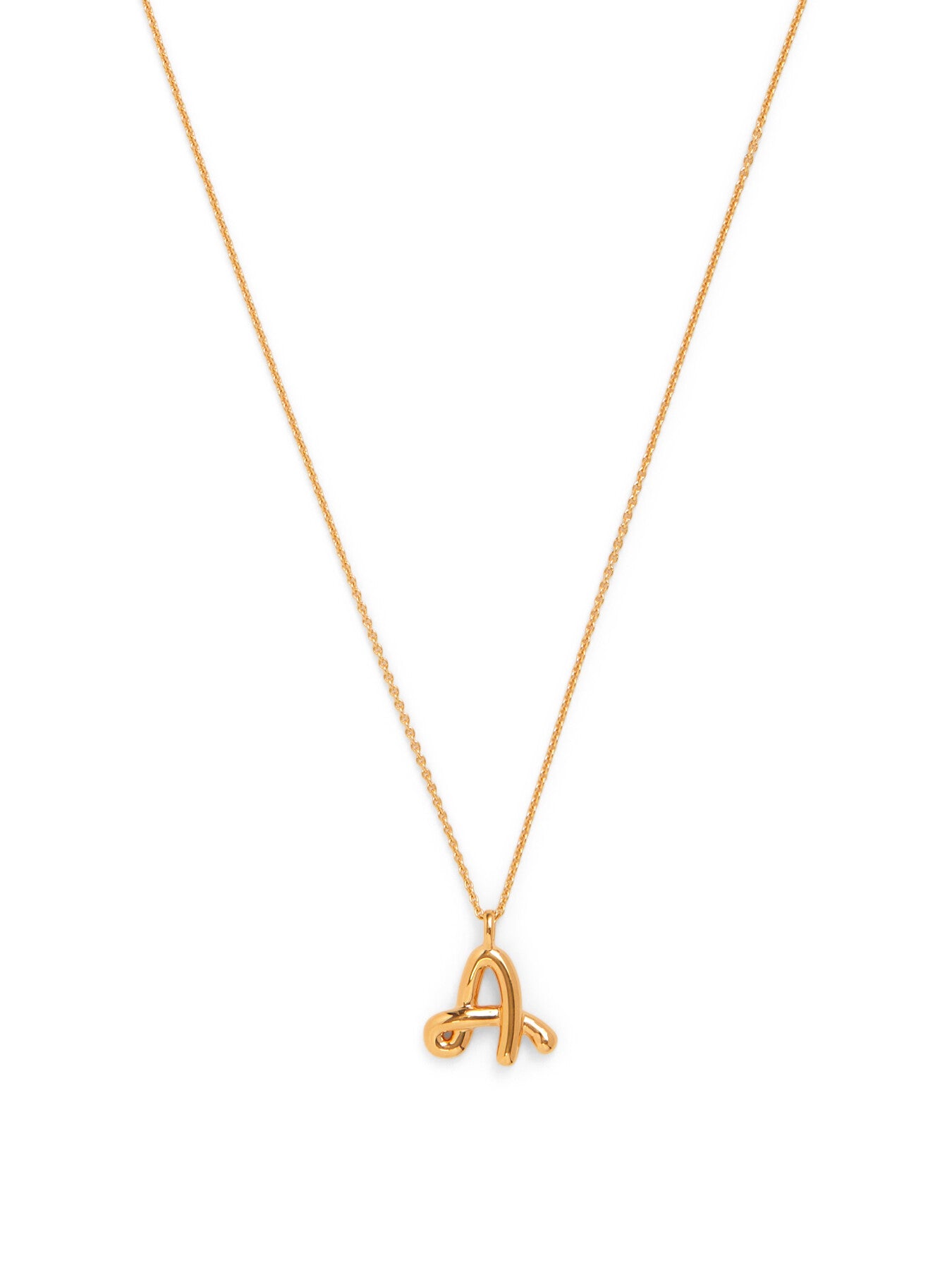 Curly Molten Initial A Pendant Necklace
