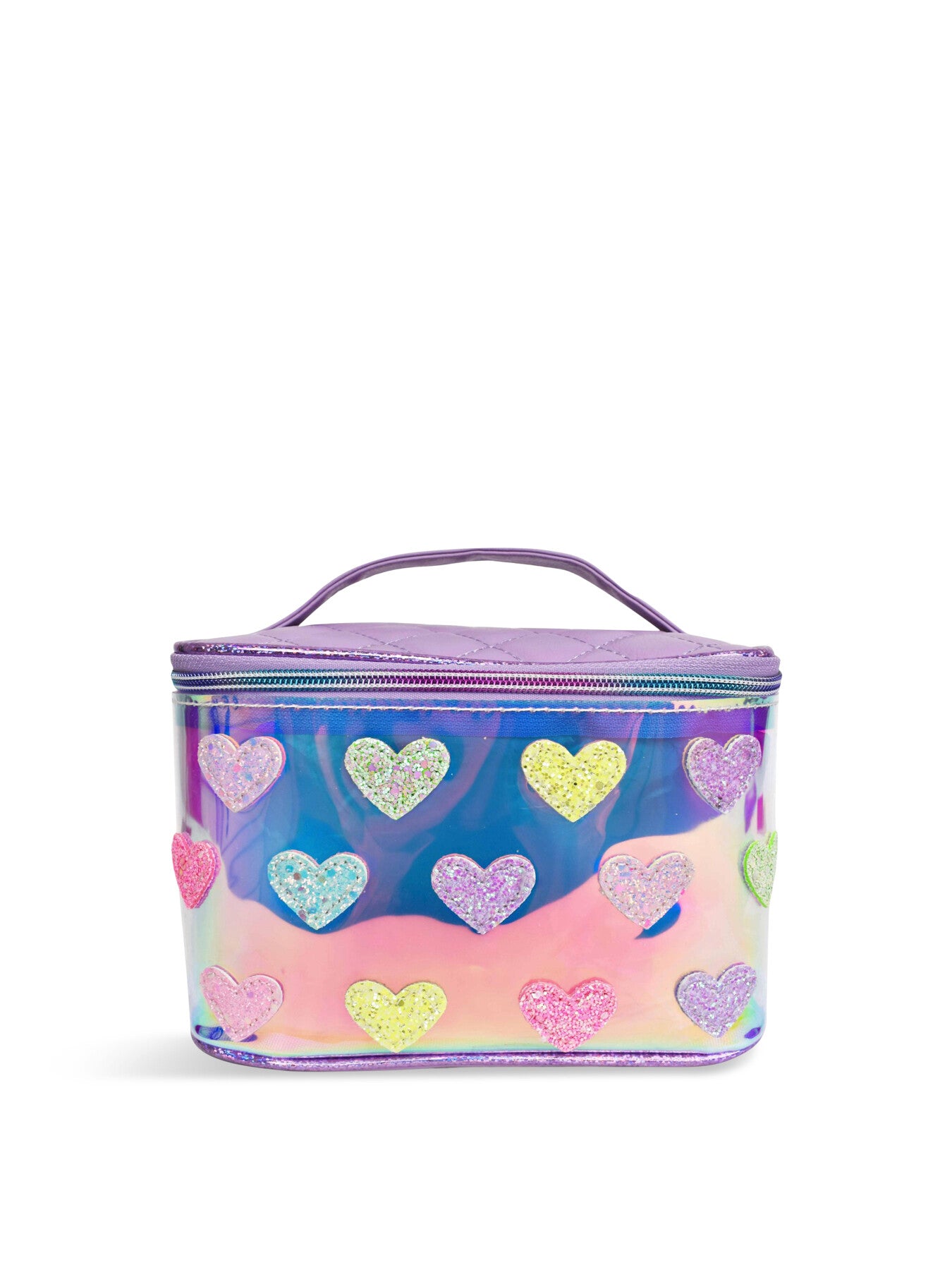 HEART PRINT CLEAR TRAIN CASE