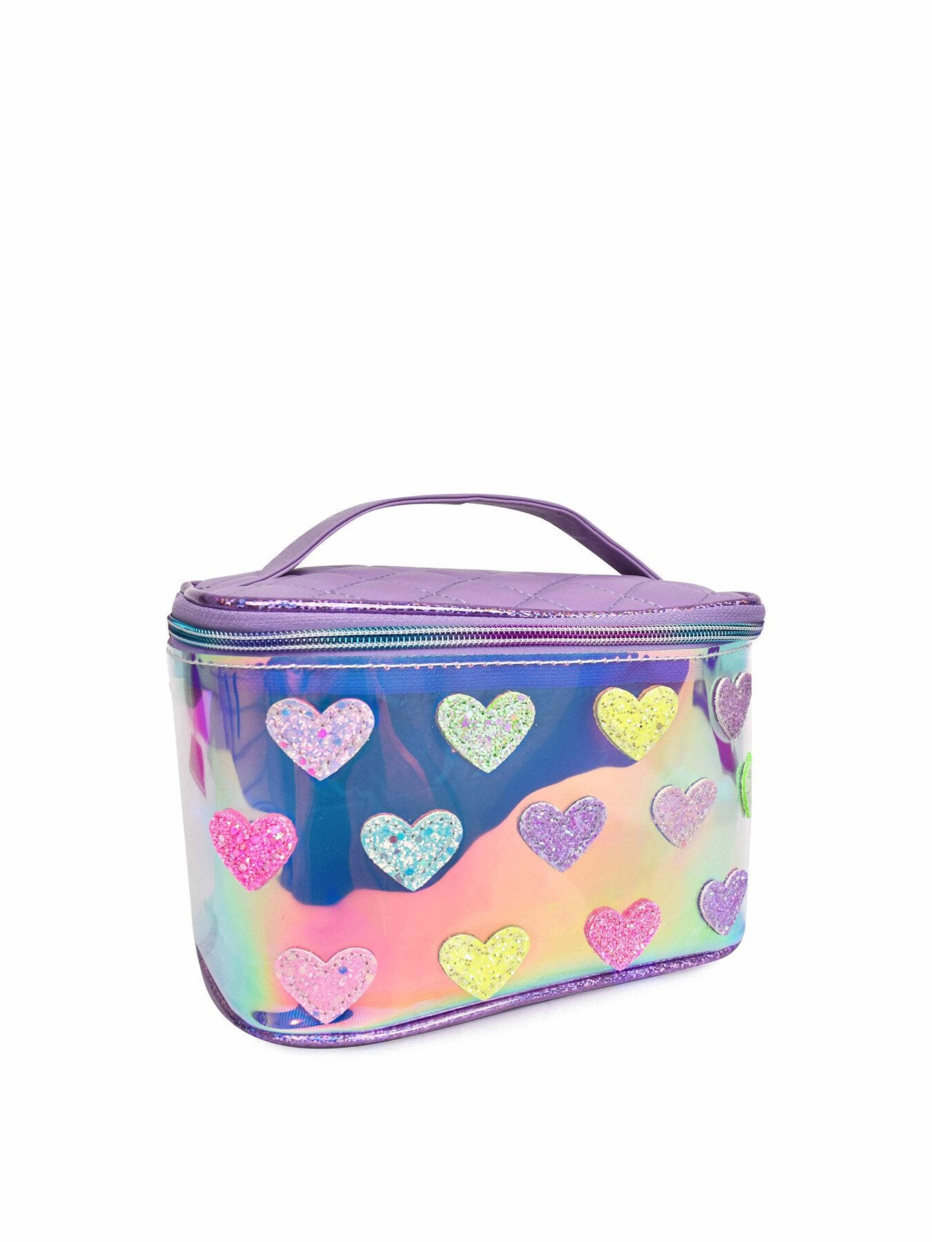 HEART PRINT CLEAR TRAIN CASE