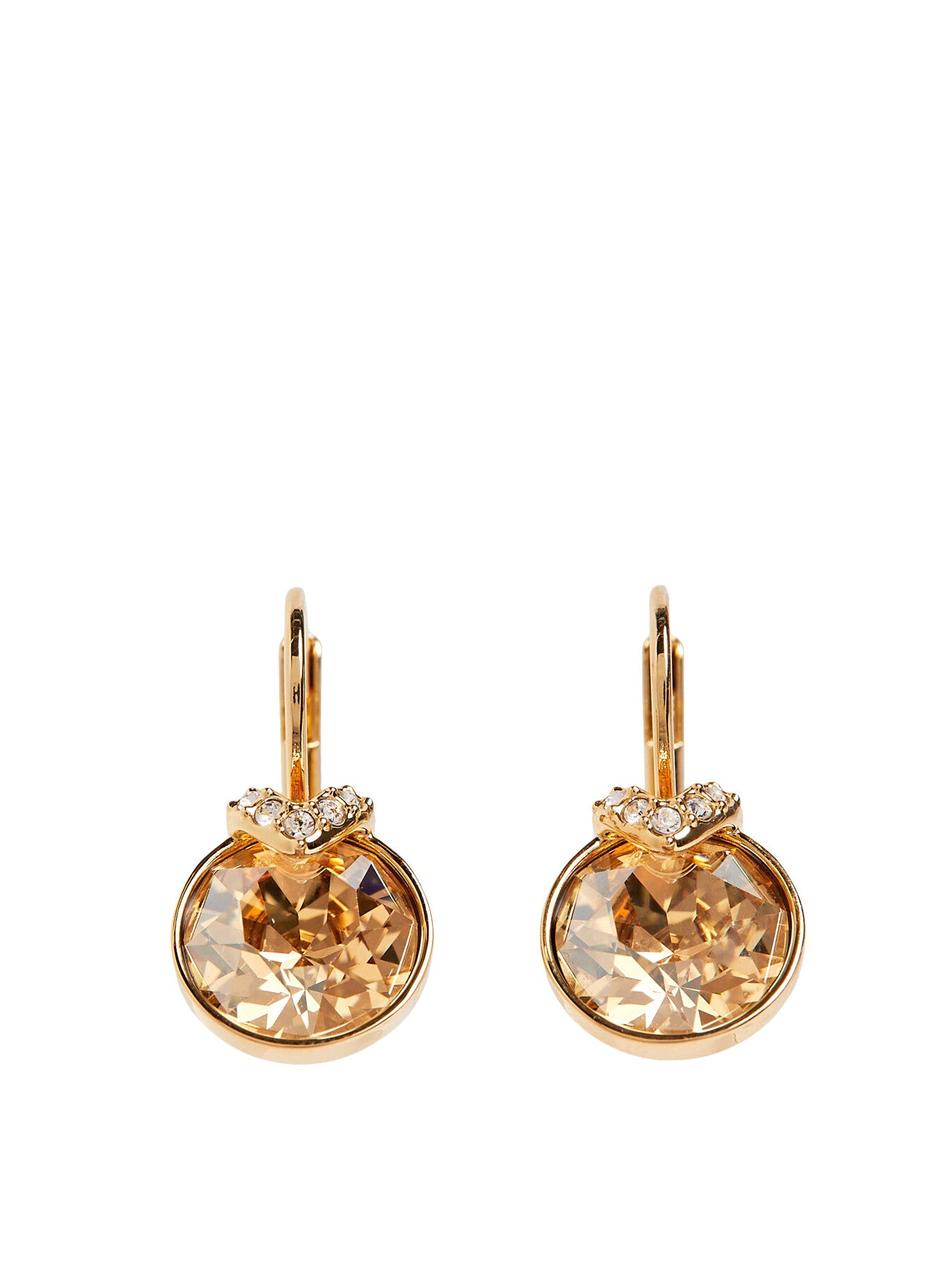 Bella V Round Cut Drop Earrings