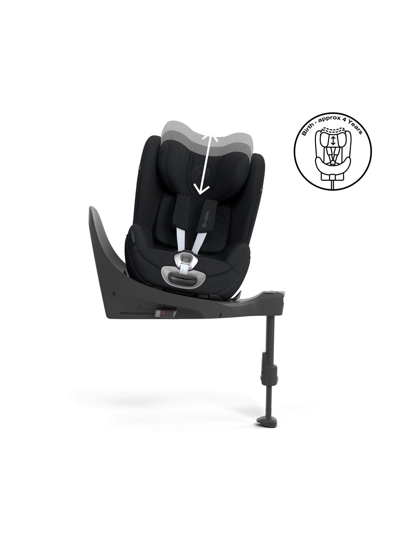 Cybex Sirona Gi i-Size Rotating Child Car Seat PLUS Fabric - Moon Black