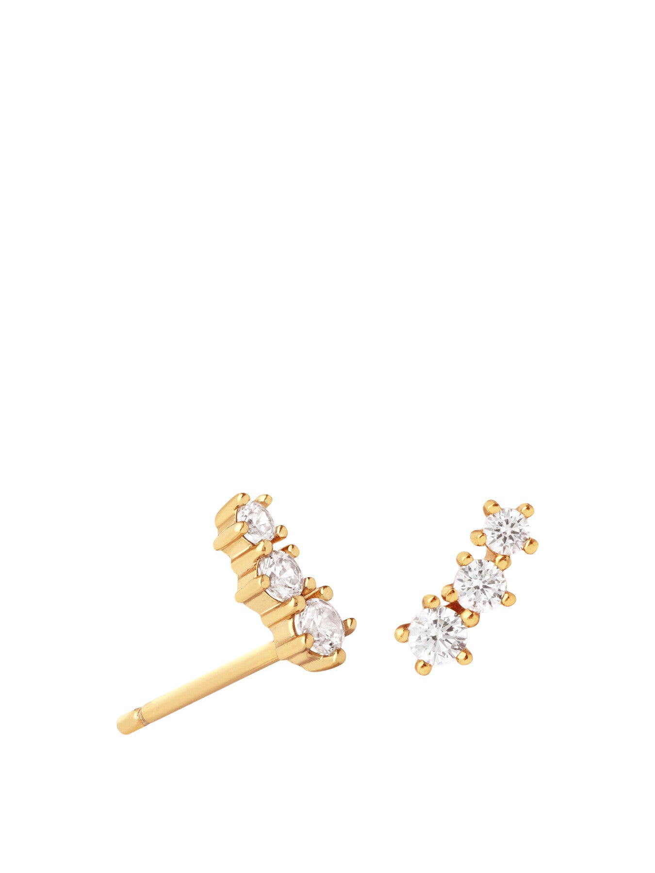 Glimmer Crystal Climber Stud Earrings