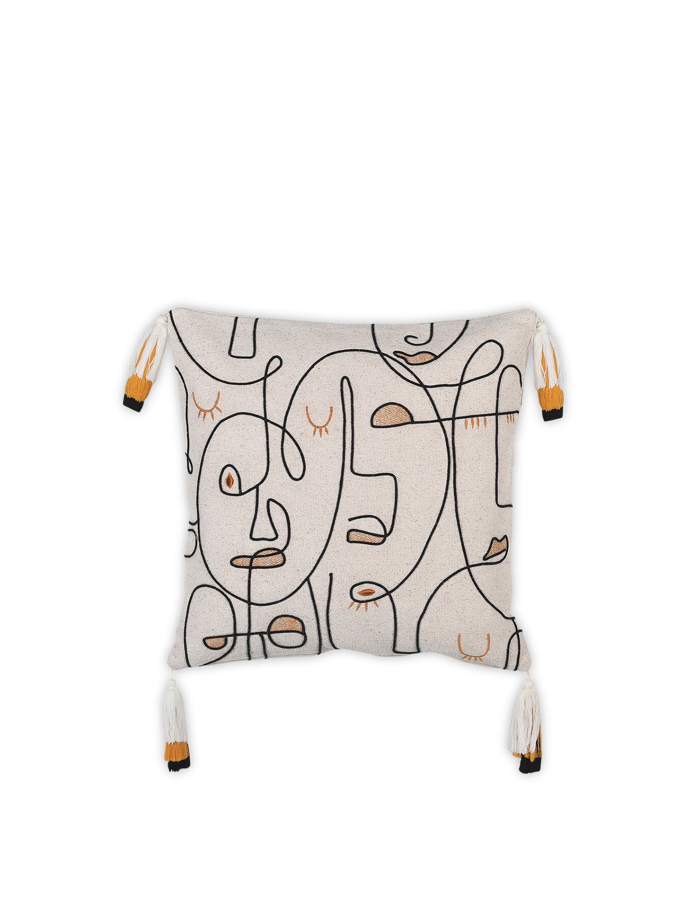 Cotton Cushion Cover with Tassels