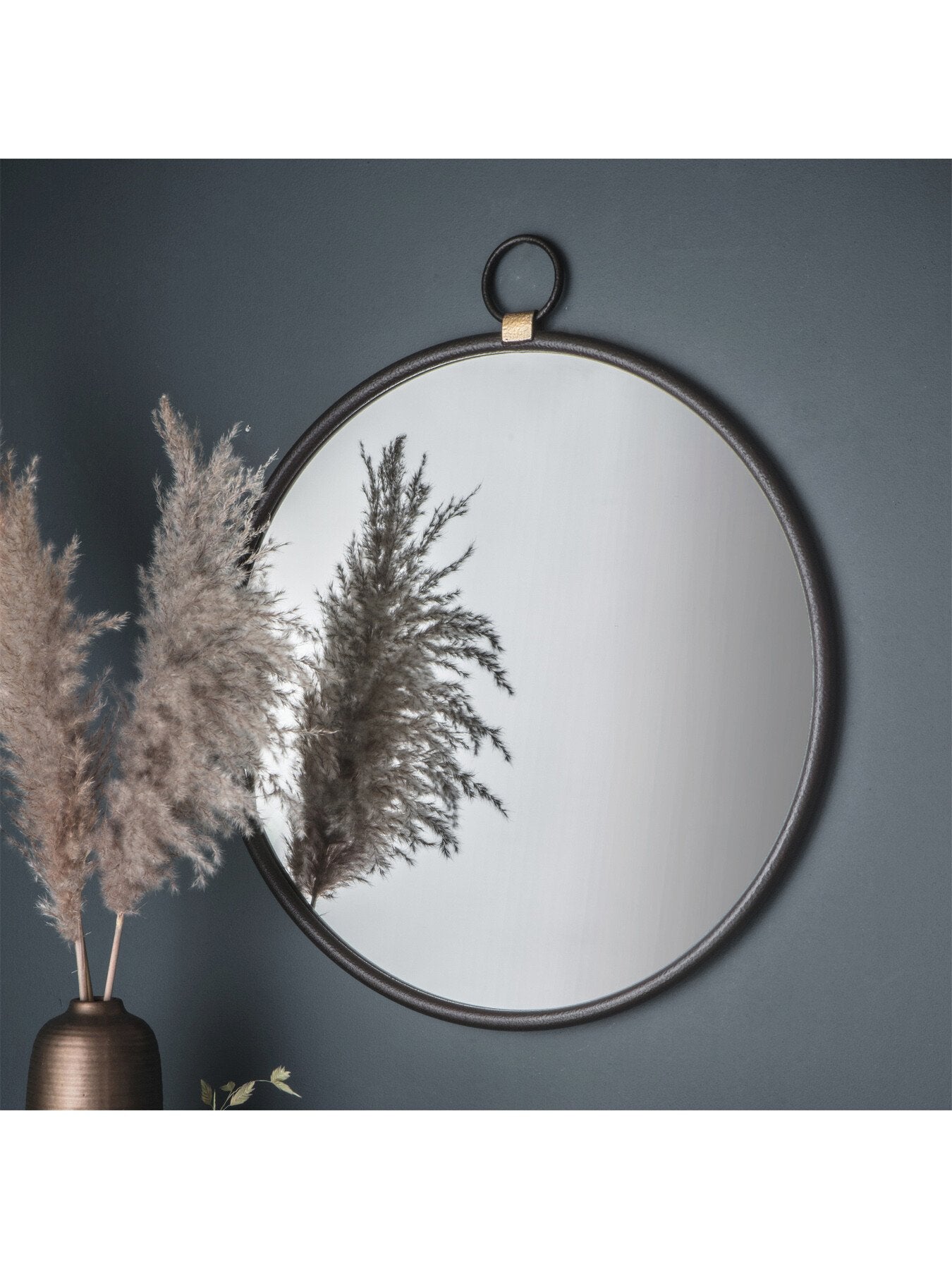 Bailey Round Mirror 60cm Black