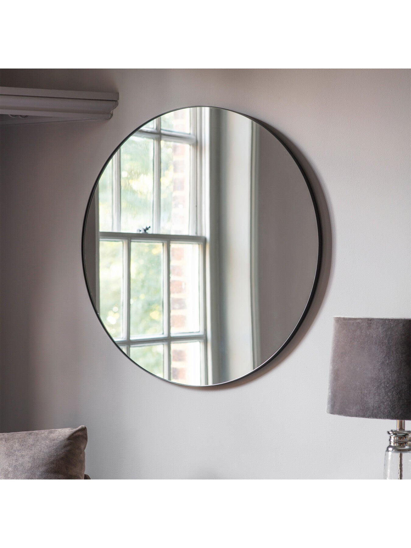 Bianca Round Mirror 80cm Black