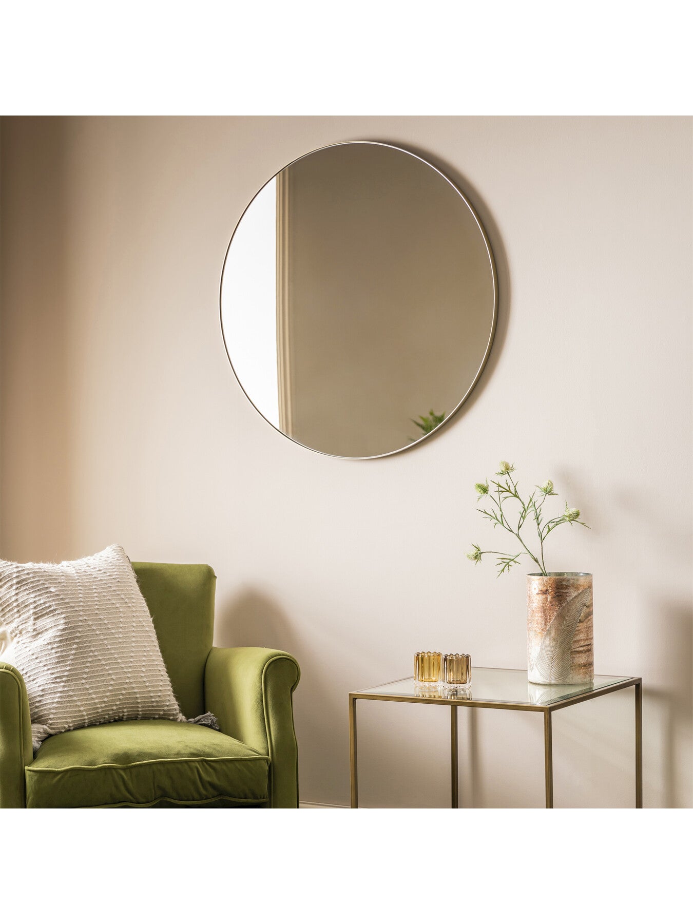 Bianca Round Mirror 80cm Black