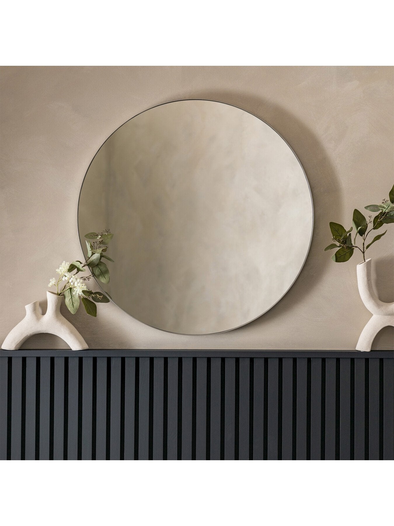 Bianca Round Mirror 80cm Black