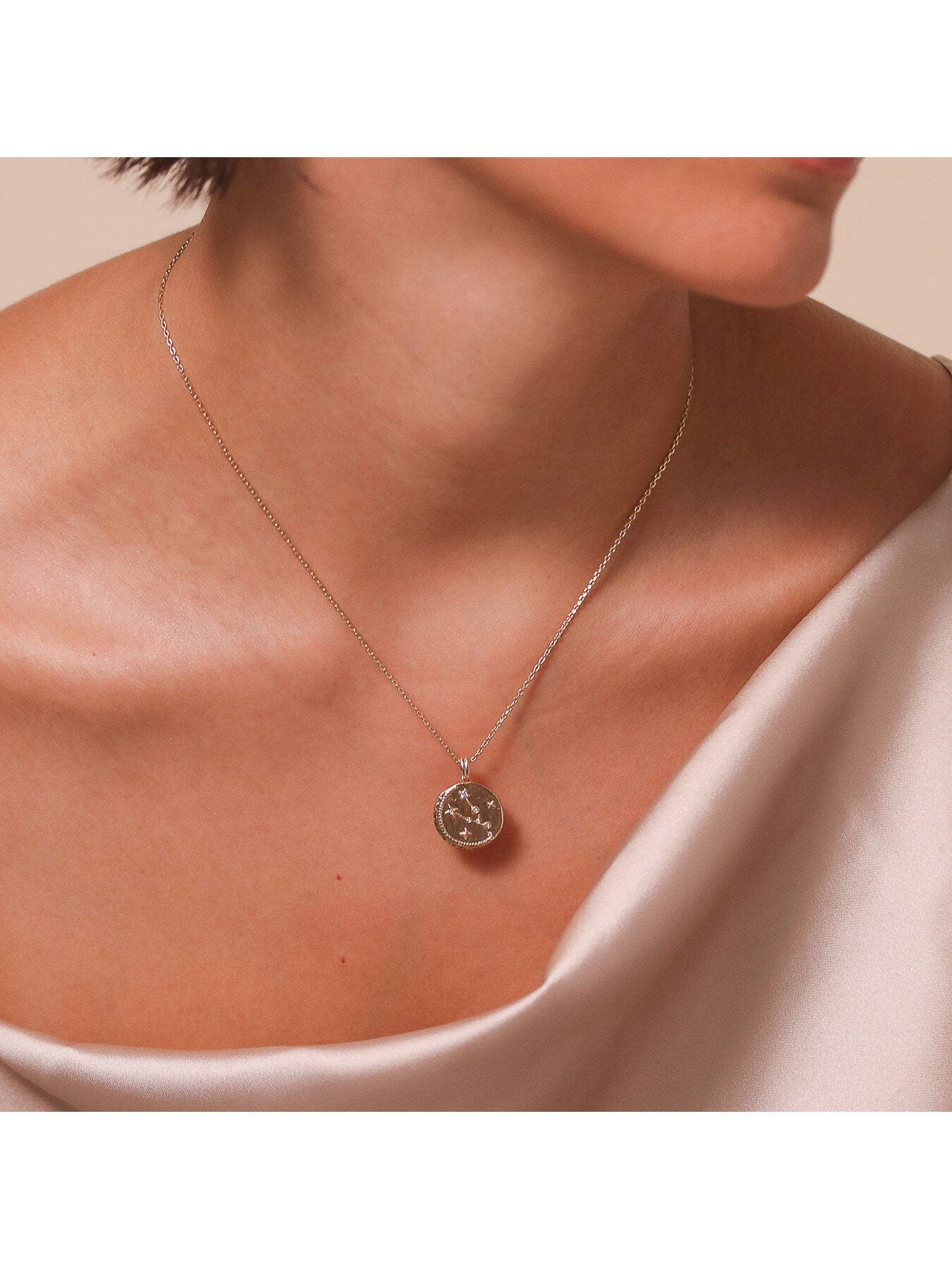 Taurus Zodiac Pendant Necklace in Gold