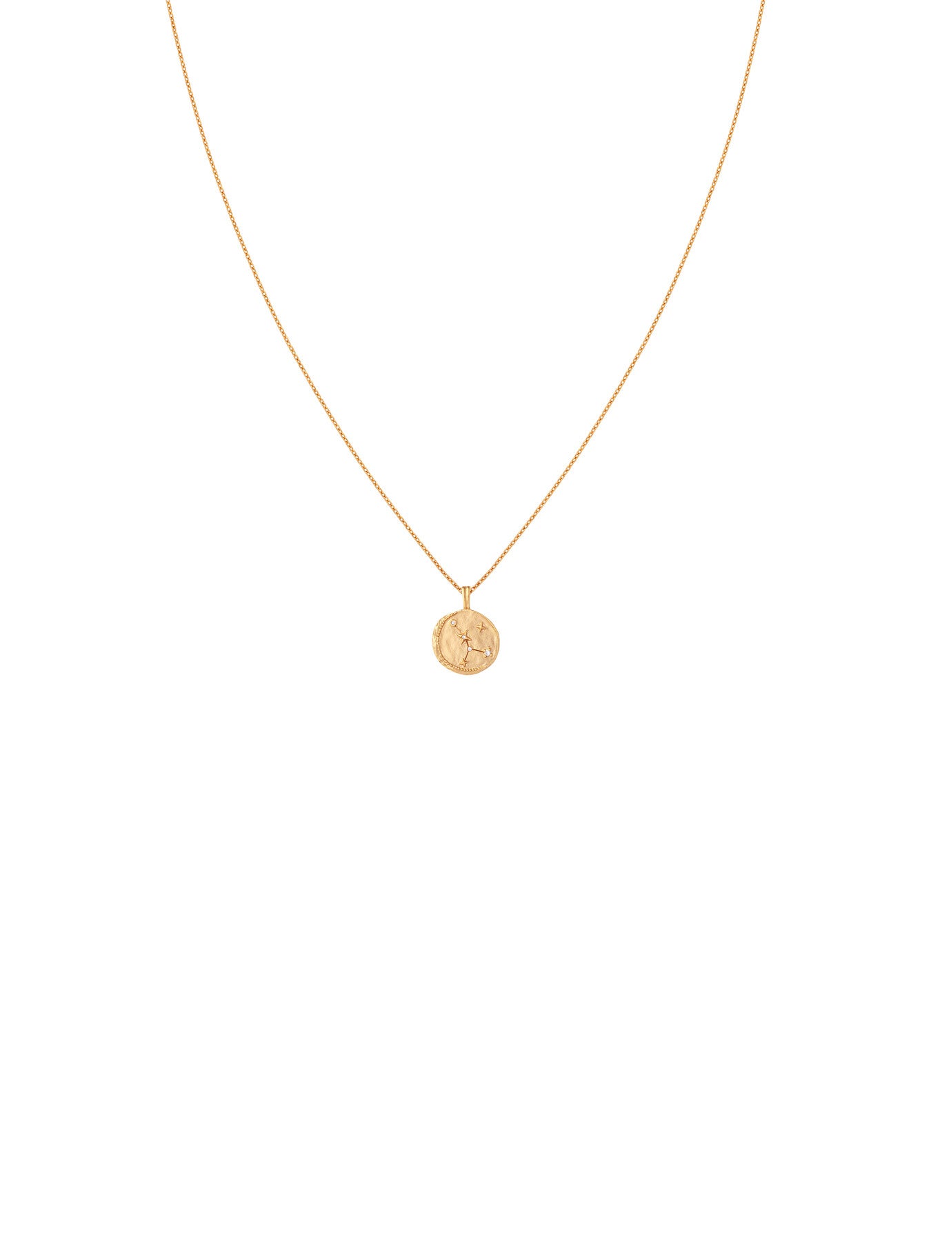 Cancer Zodiac Pendant Necklace in Gold
