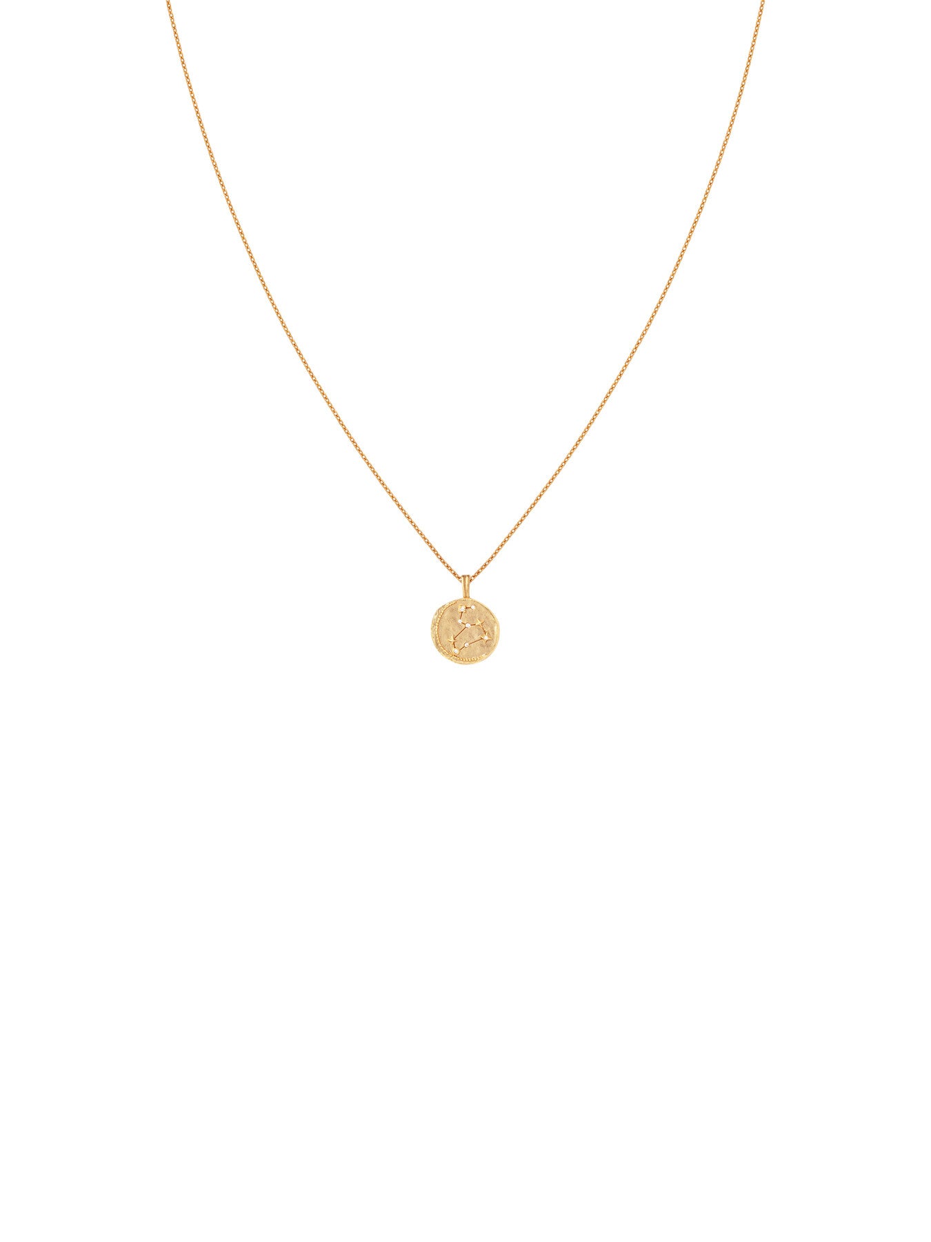Leo Zodiac Pendant Necklace in Gold