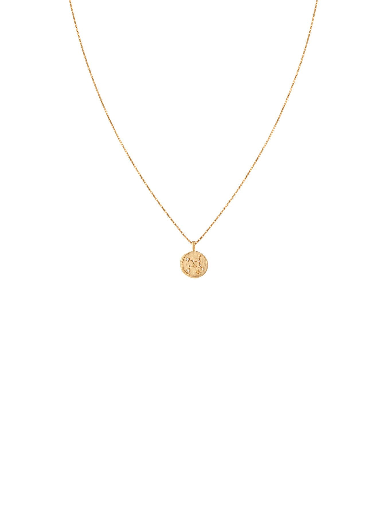 Virgo Zodiac Pendant Necklace in Gold
