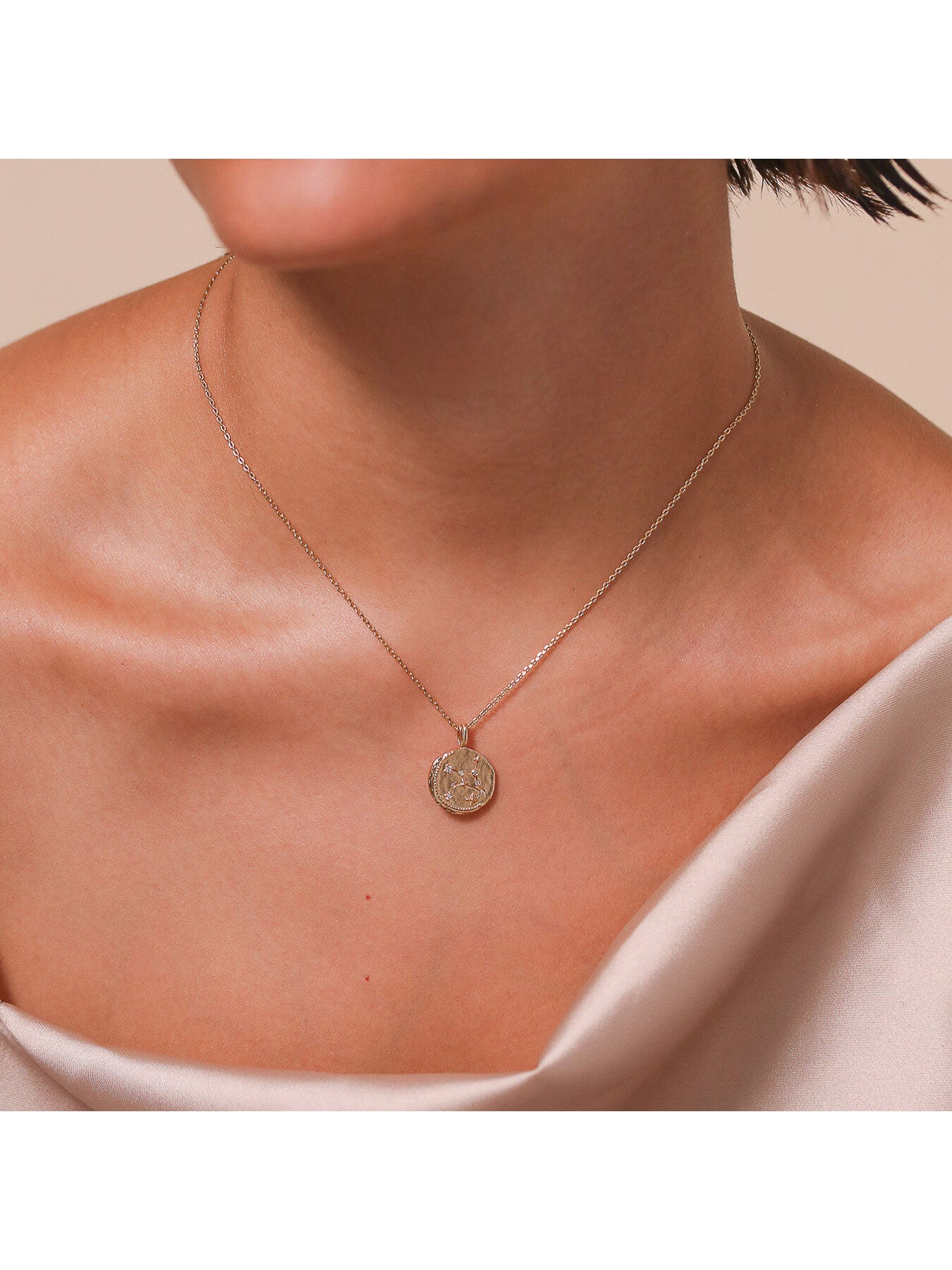 Virgo Zodiac Pendant Necklace in Gold