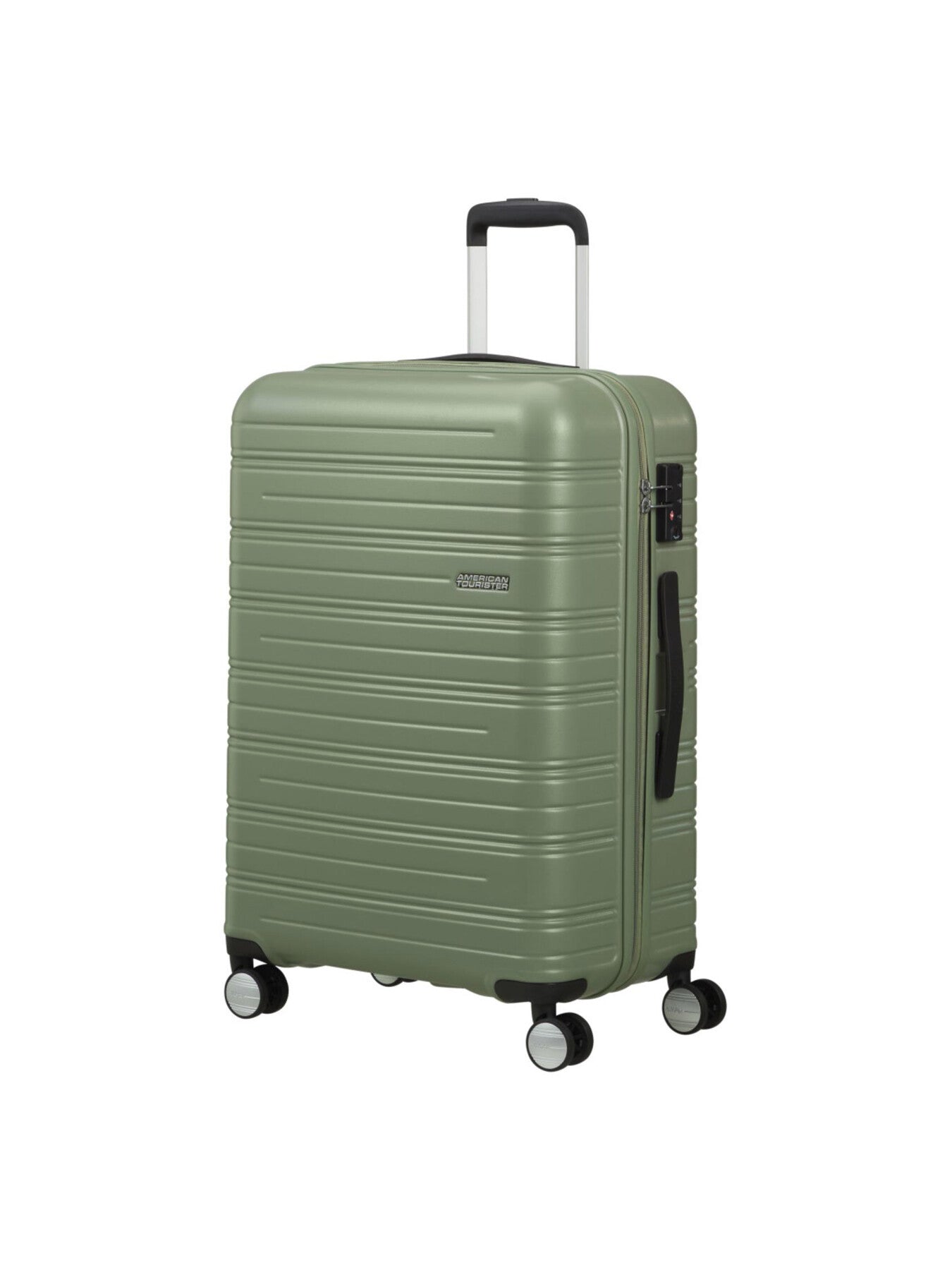 American Tourister High Turn Spinner 67cm Suitcase Matt Sage Khaki