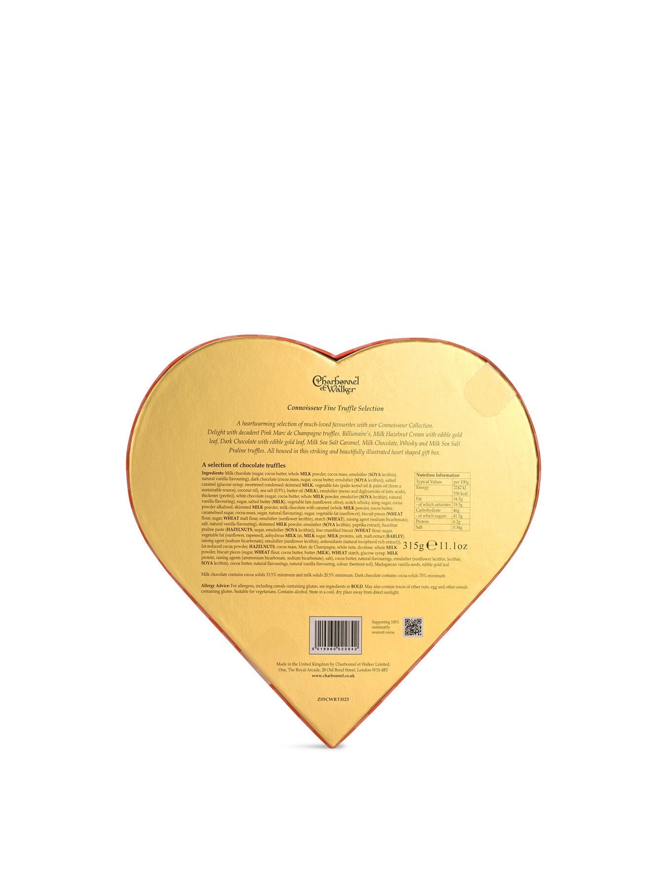Connoisseur Truffle Selection Heart Box 315g