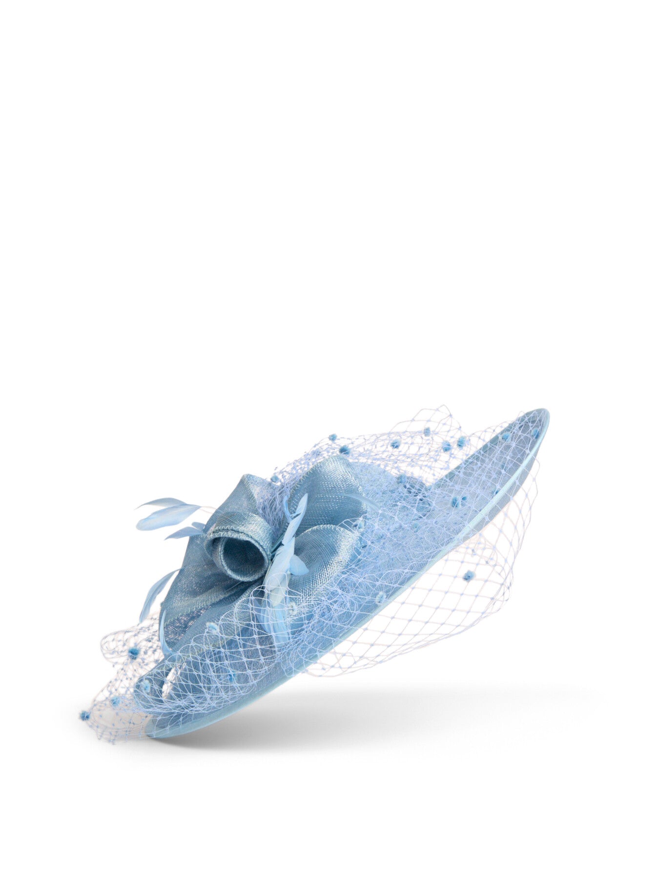 Abacca Bow and Chenille Veiling Disc Fascinator